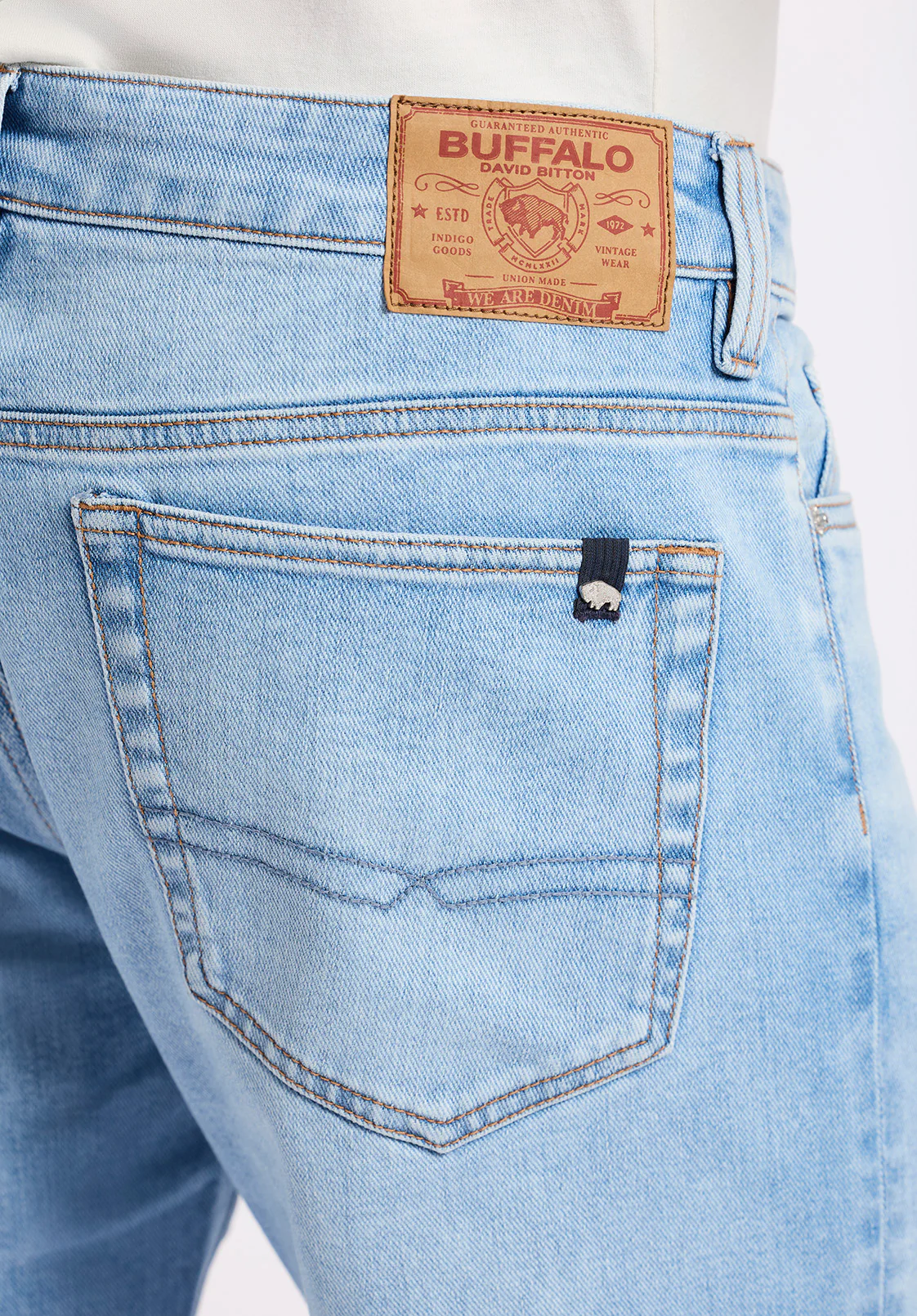 Relaxed Straight Driven Men's Jeans, Light Blue - BM26082 - Image 5