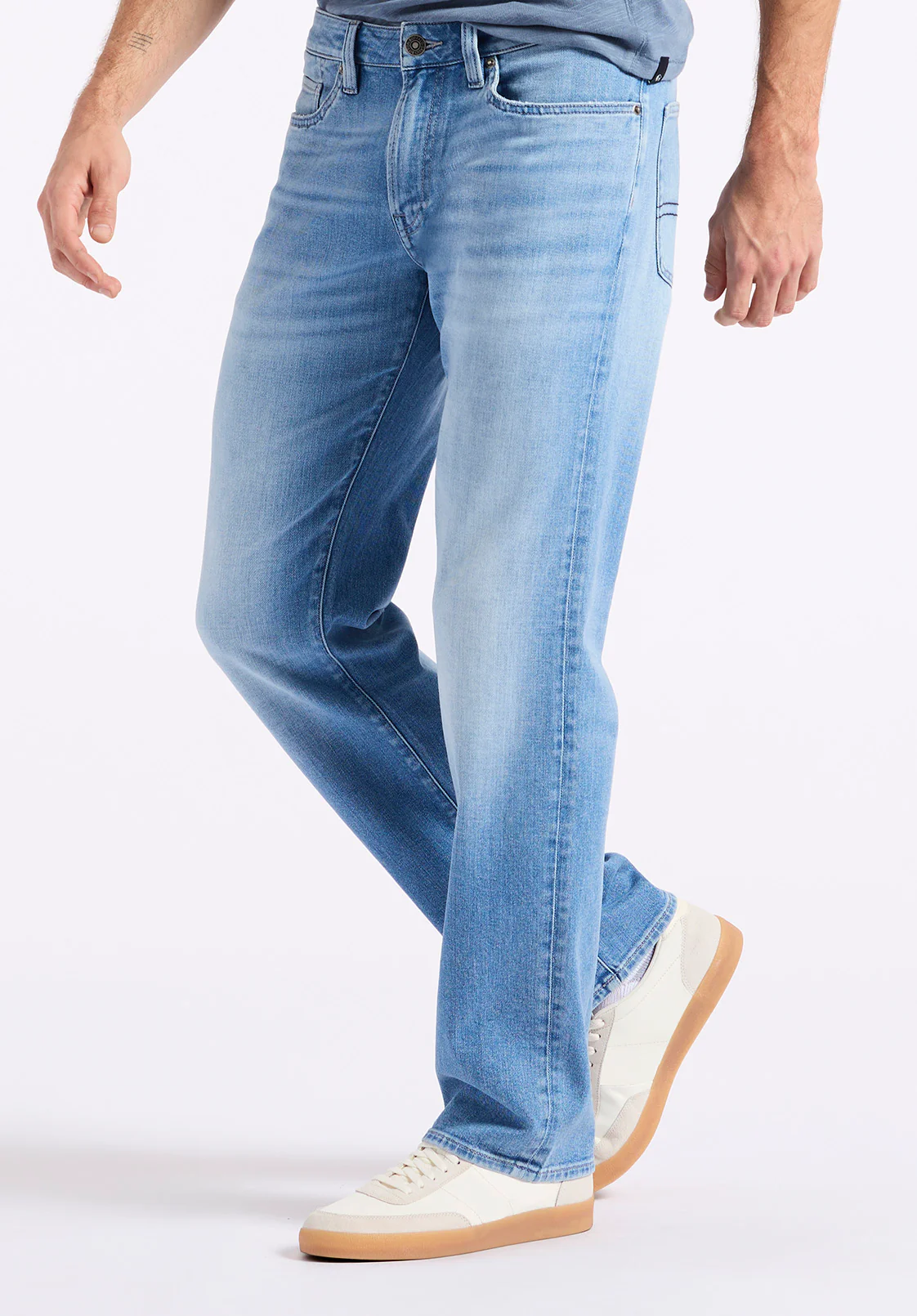 Relaxed Straight Driven Men's Jeans, Vintage Blue - BM26083 - Image 3