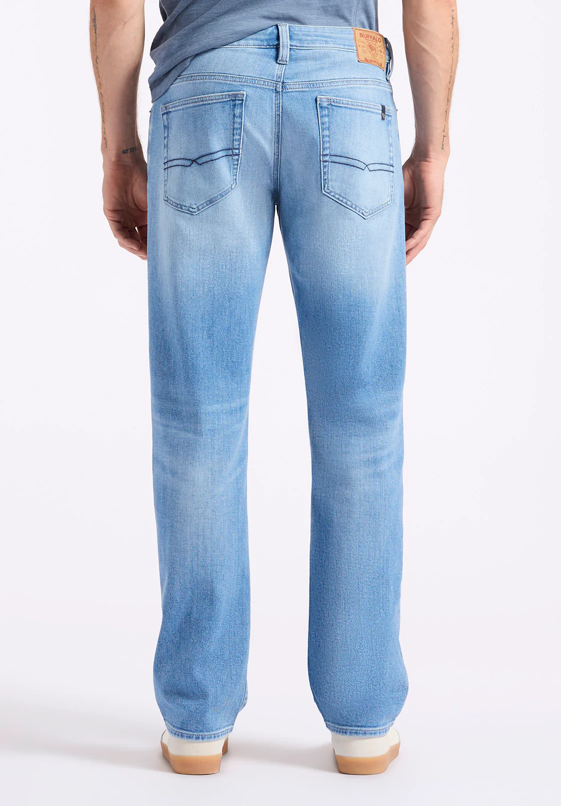 Relaxed Straight Driven Men's Jeans, Vintage Blue - BM26083 - Image 4