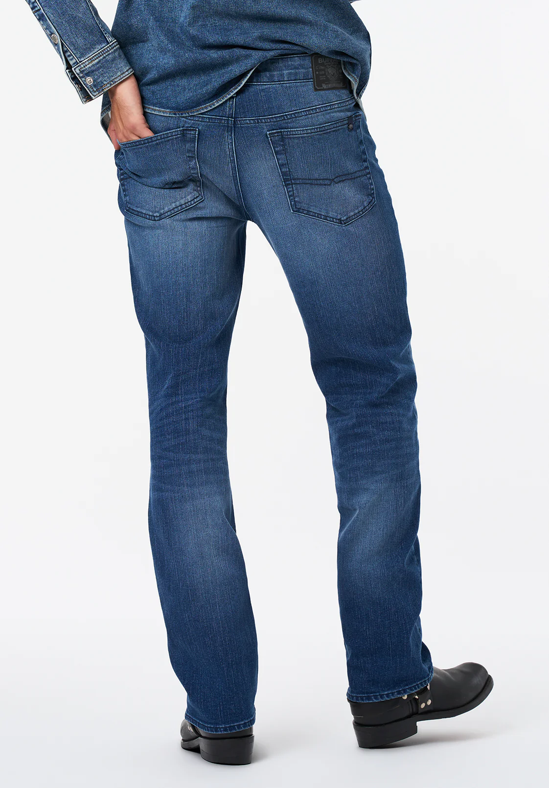 Relaxed Straight Driven Men's Jeans, Sandblasted And Whiskered - BM26108 - Image 4