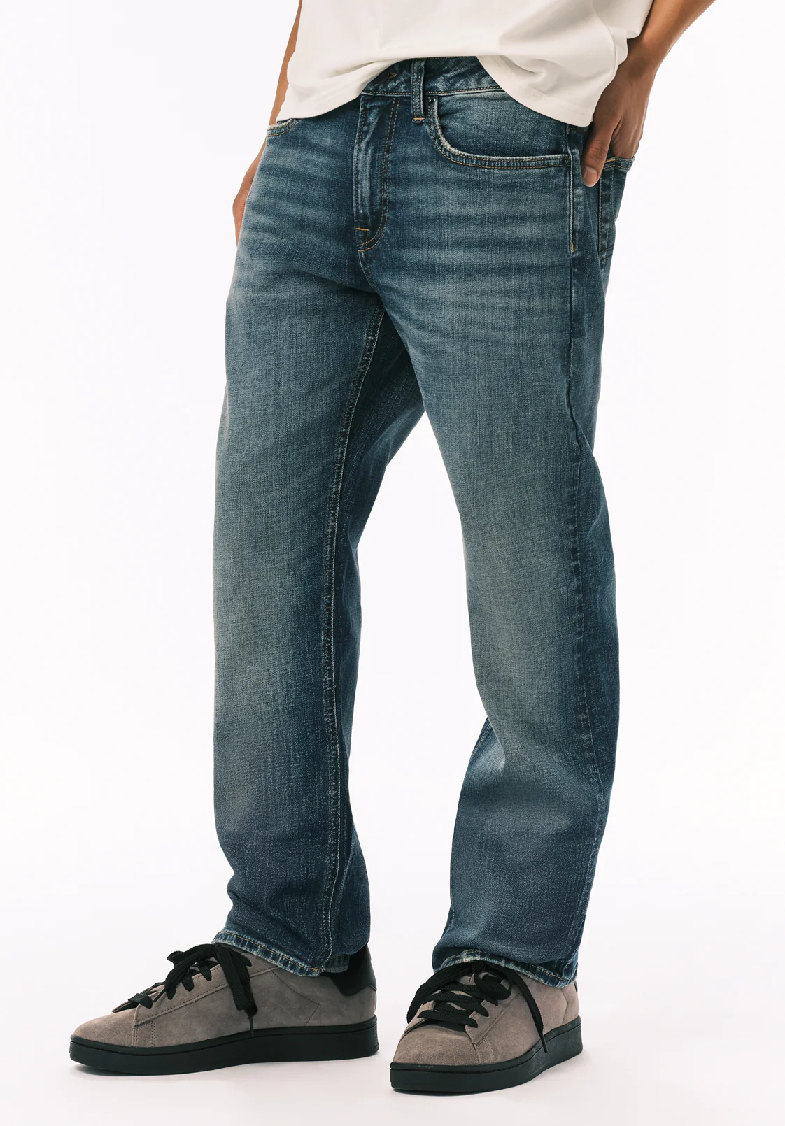 Relaxed Straight Driven Men’s Jeans, Veined and Worked - BM26147 - Image 4