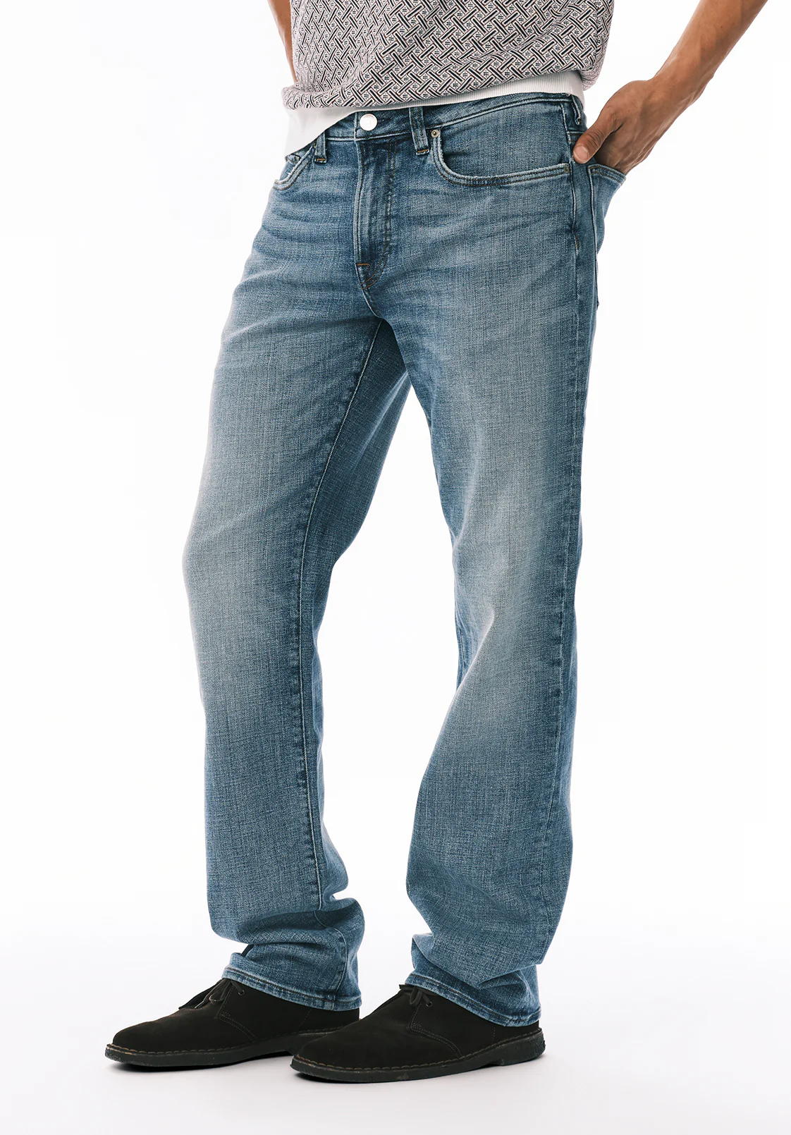 Relaxed Straight Driven Men's Jeans, Worn Out Blue - BM26155 - Image 3