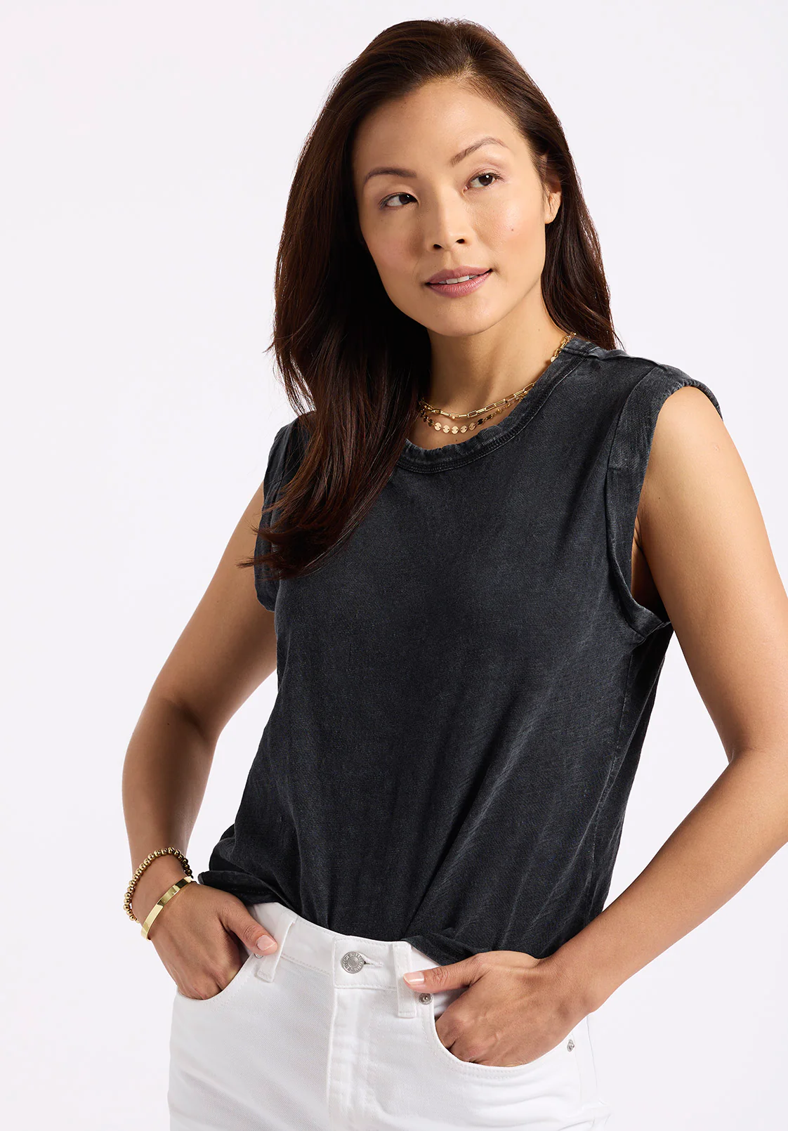 Elayne Women’s Sleeveless Top, Black - KT0230P - Image 2