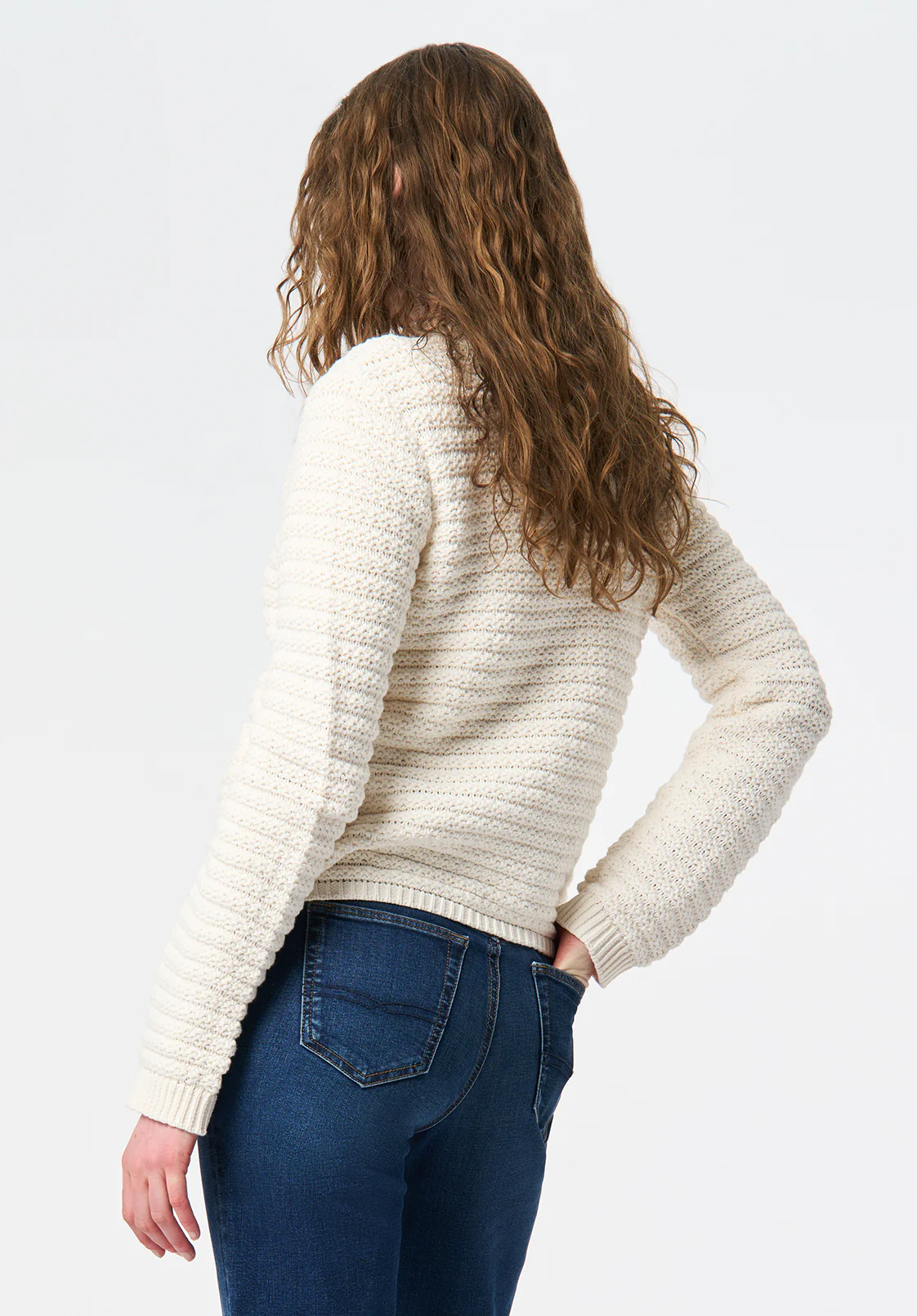 Elettra Women's Textured Knit Button-Front Cardigan, Pristine - SW0140 - Image 4