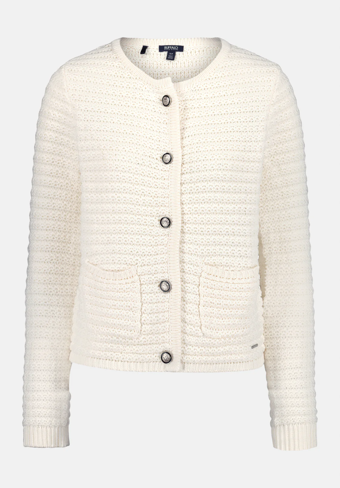 Elettra Women's Textured Knit Button-Front Cardigan, Pristine - SW0140 - Image 5