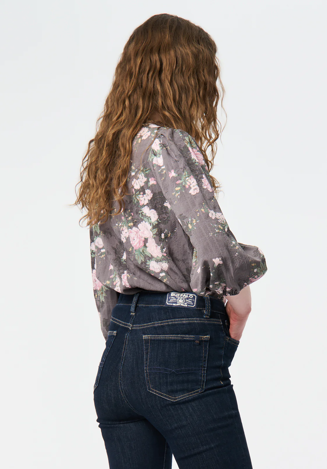Emilijah Women's Romantic Puff Sleeve Floral Blouse, Floral Bouquet - WT0202 - Image 3