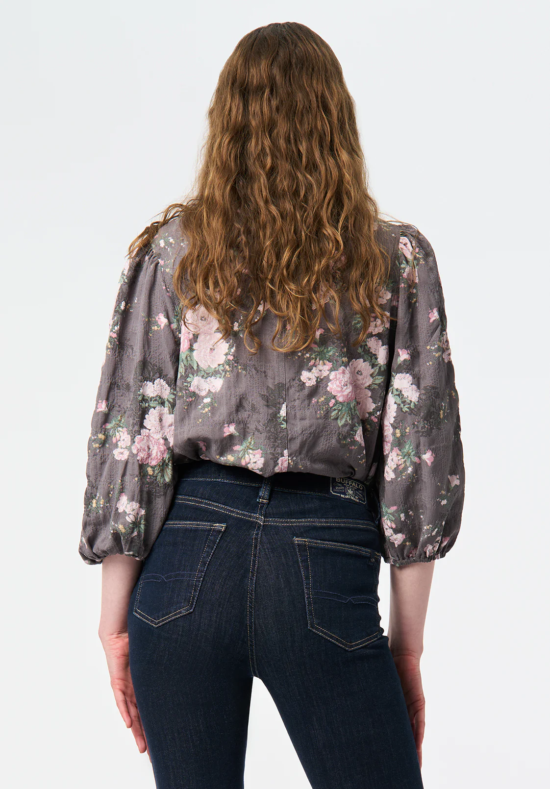 Emilijah Women's Romantic Puff Sleeve Floral Blouse, Floral Bouquet - WT0202 - Image 4