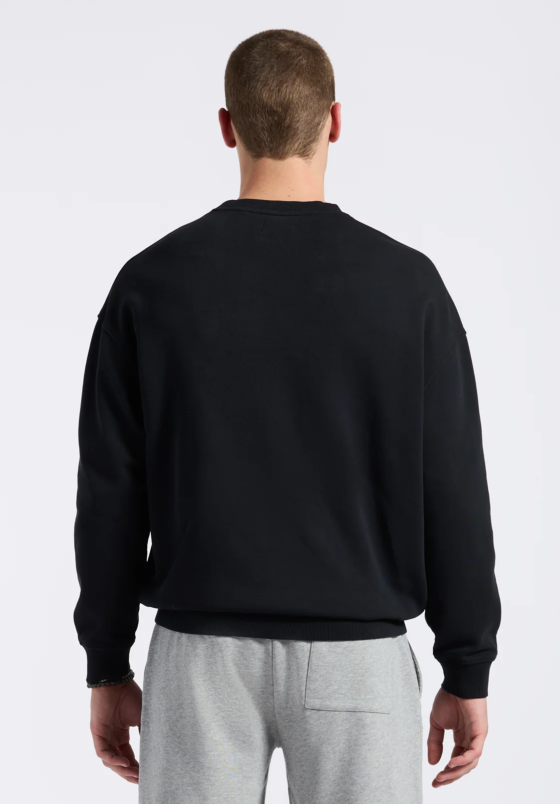 Famke Men's Relaxed Crewneck Sweatshirt, Black - BM24541 - Image 4