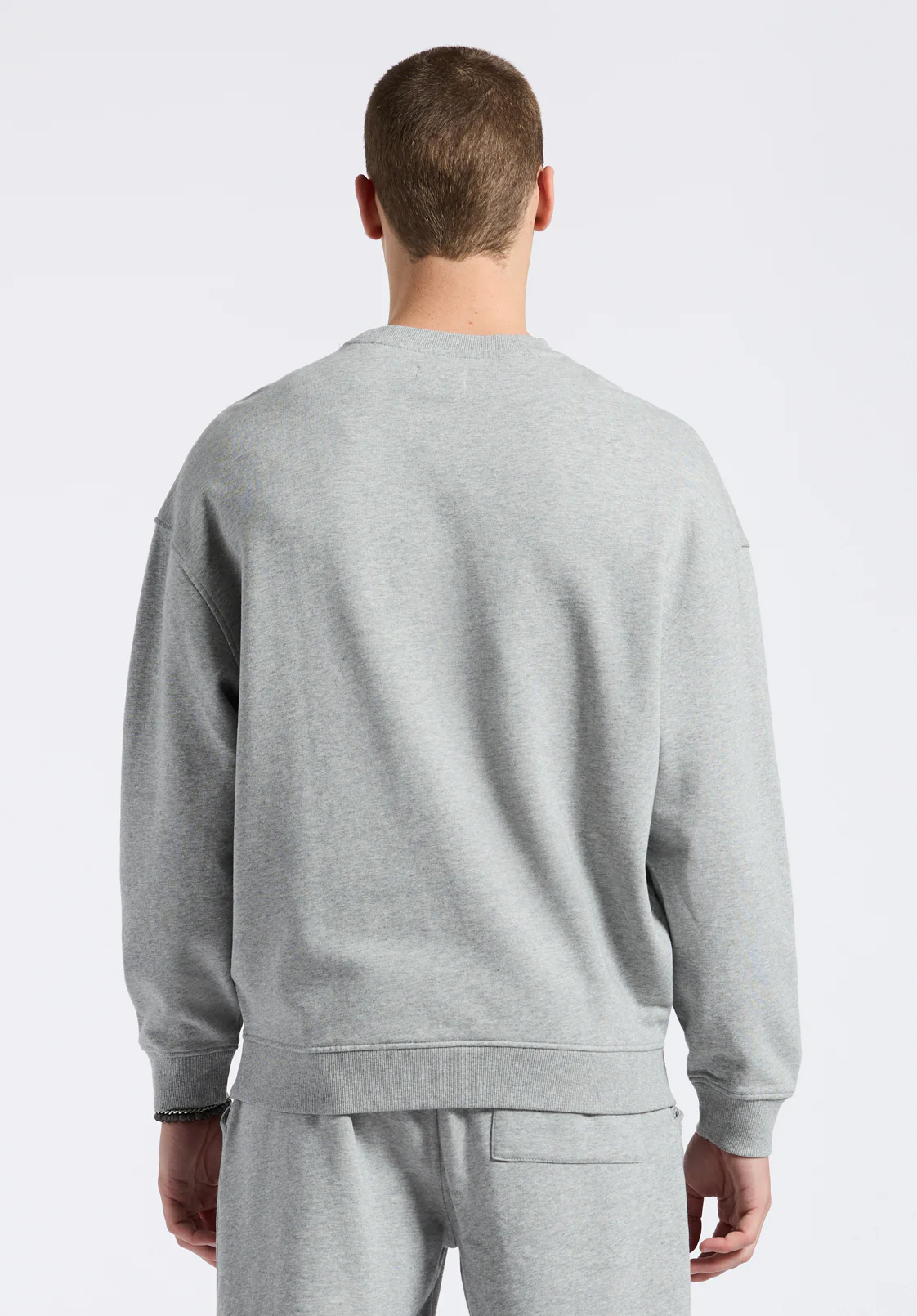 Famke Men's Relaxed Crewneck Sweatshirt, Heather Grey - BM24541 - Image 4