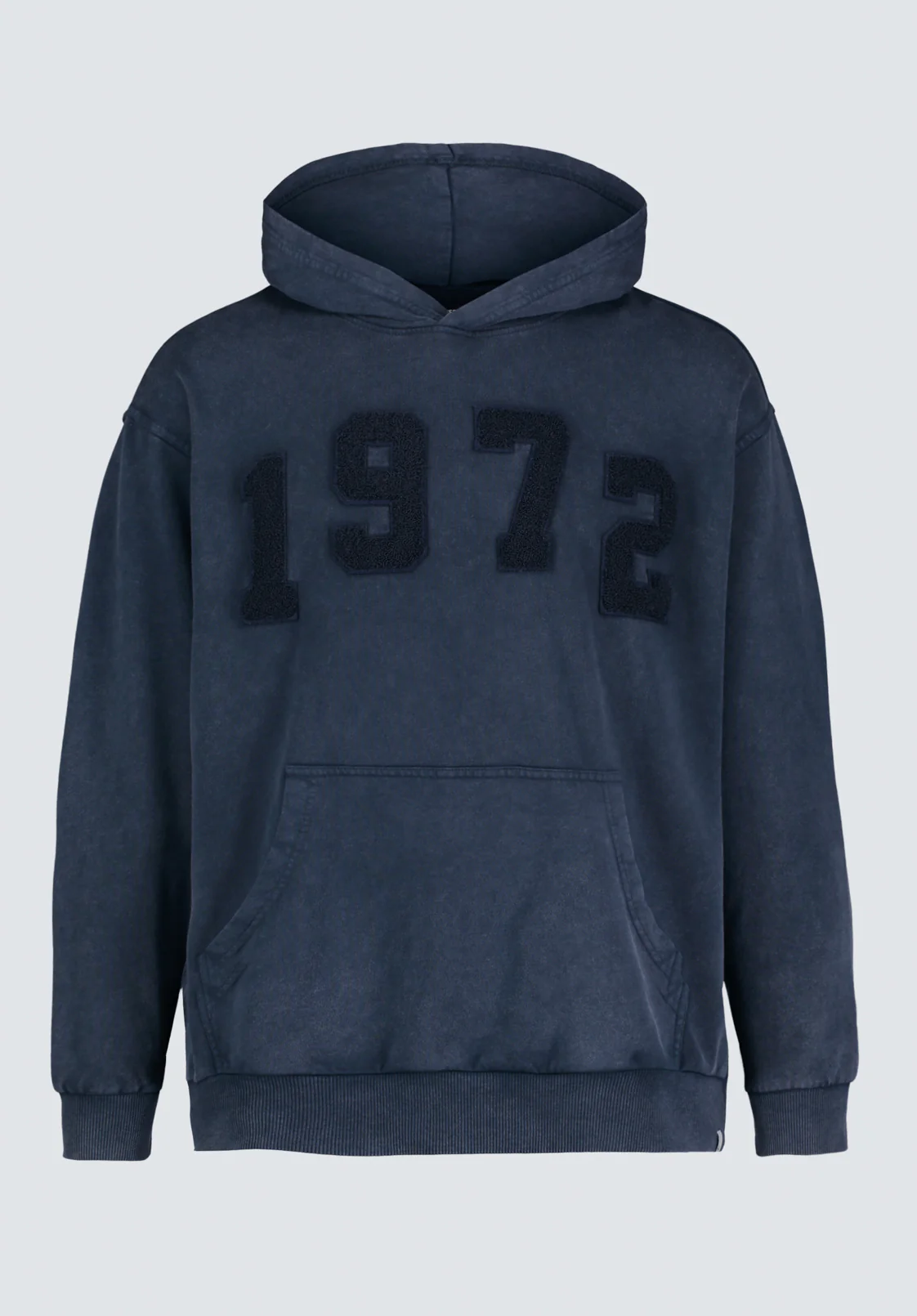 Farhim Men's Hoodie with Textured Appliqué, Midnight Blue - BM24517 - Image 7