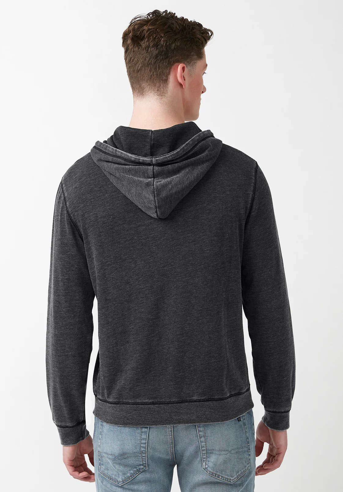 Farman Men’s Lightweight Hooded Sweatshirt, Black- BM24171 - Image 2