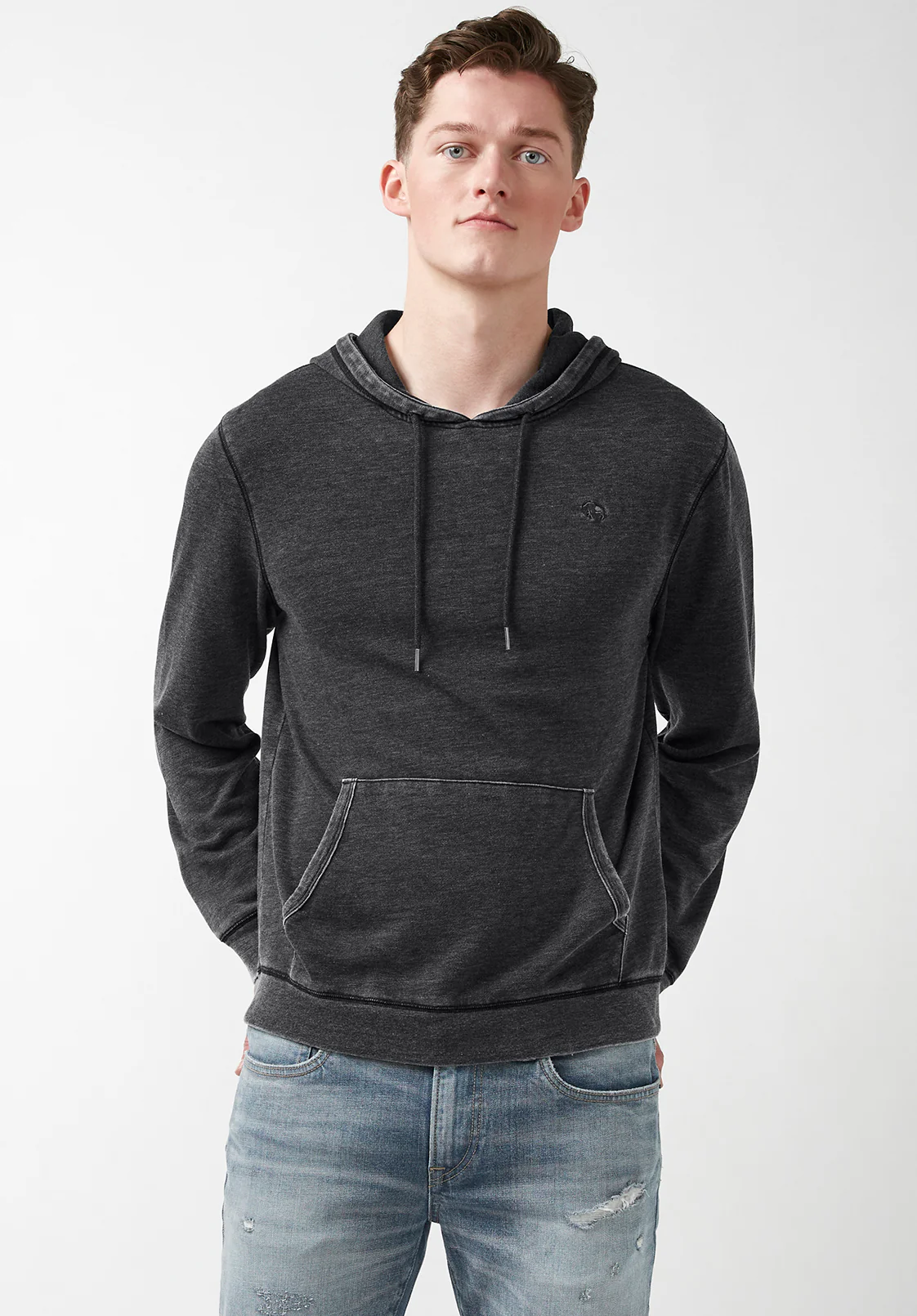 Farman Men’s Lightweight Hooded Sweatshirt, Black- BM24171 - Image 3