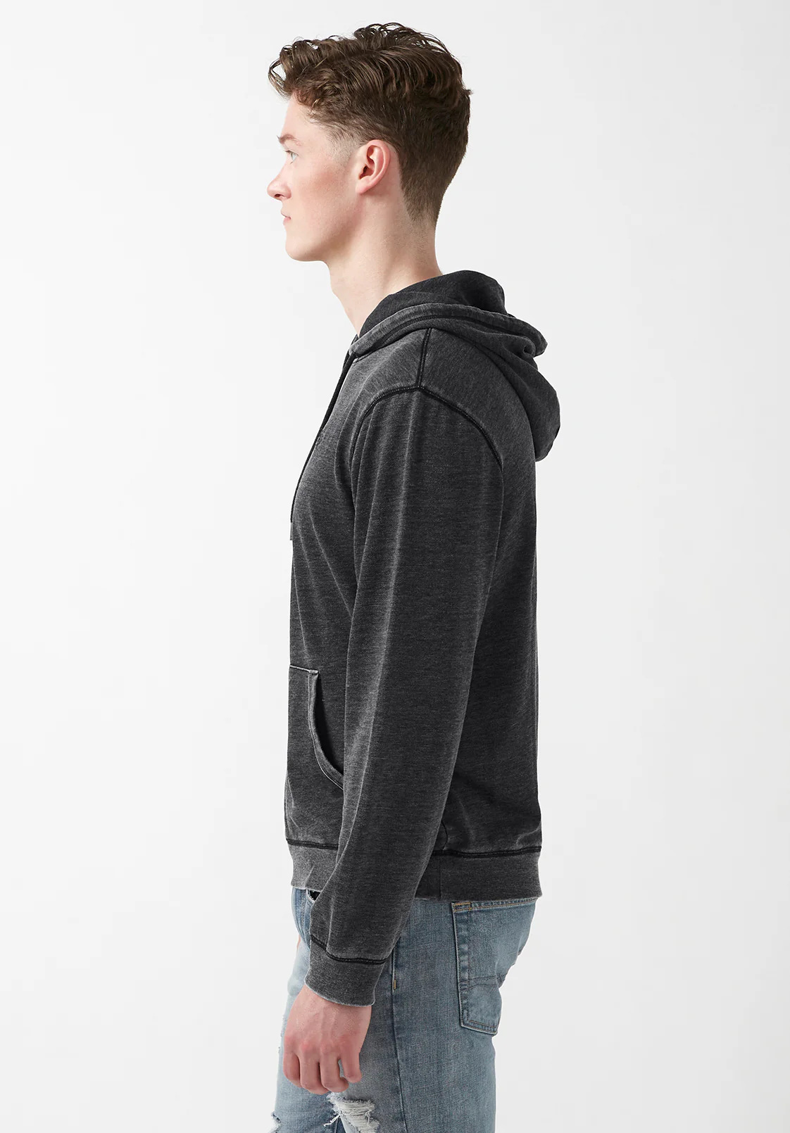 Farman Men’s Lightweight Hooded Sweatshirt, Black- BM24171 - Image 4