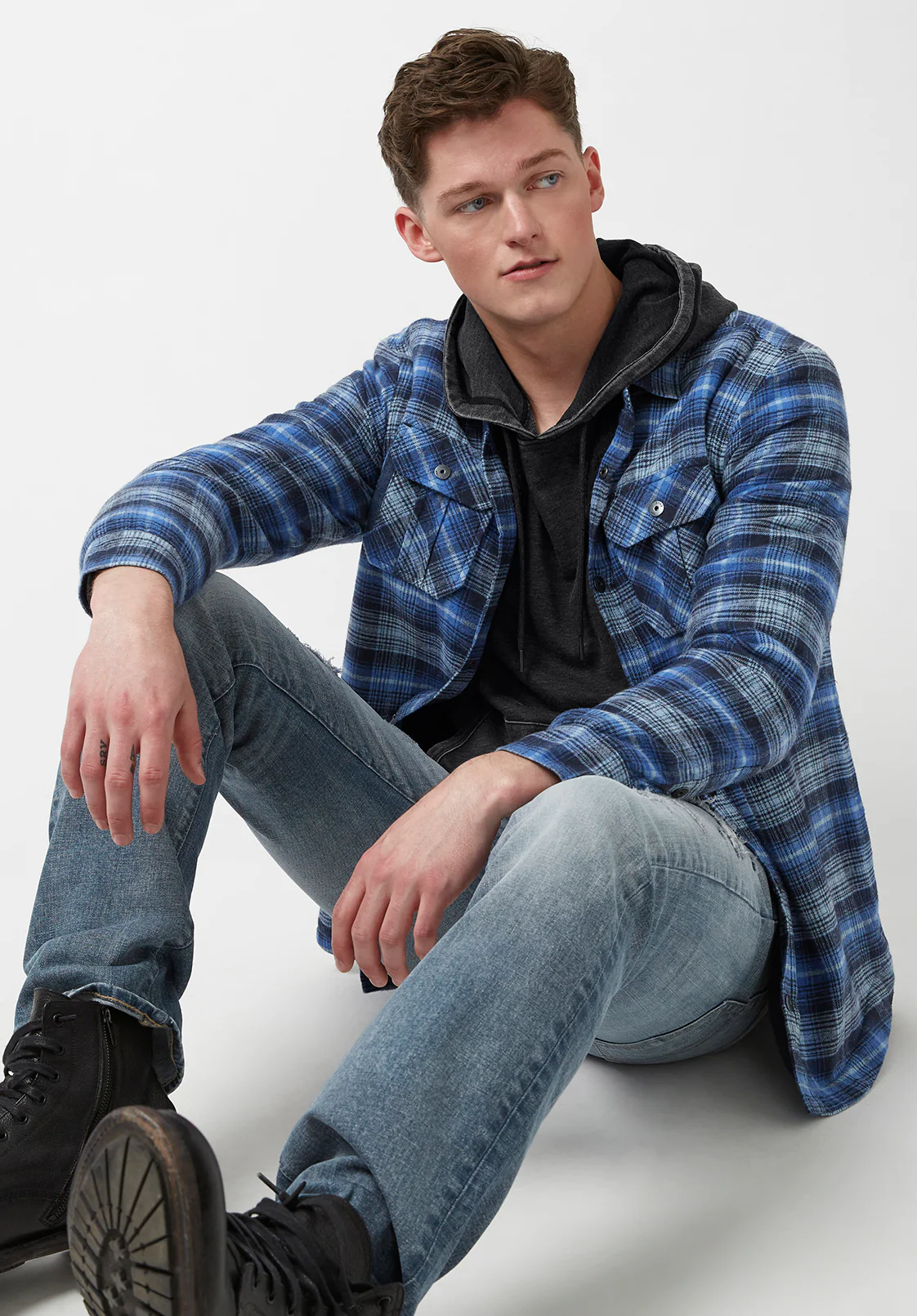 Farman Men’s Lightweight Hooded Sweatshirt, Black- BM24171 - Image 6