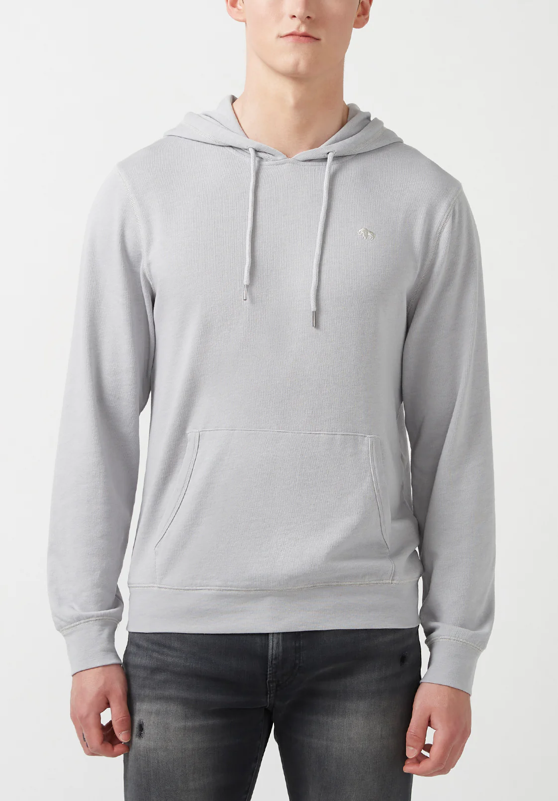 Farman Men’s Lightweight Hooded Sweatshirt, Light Grey - BM24171 - Image 6