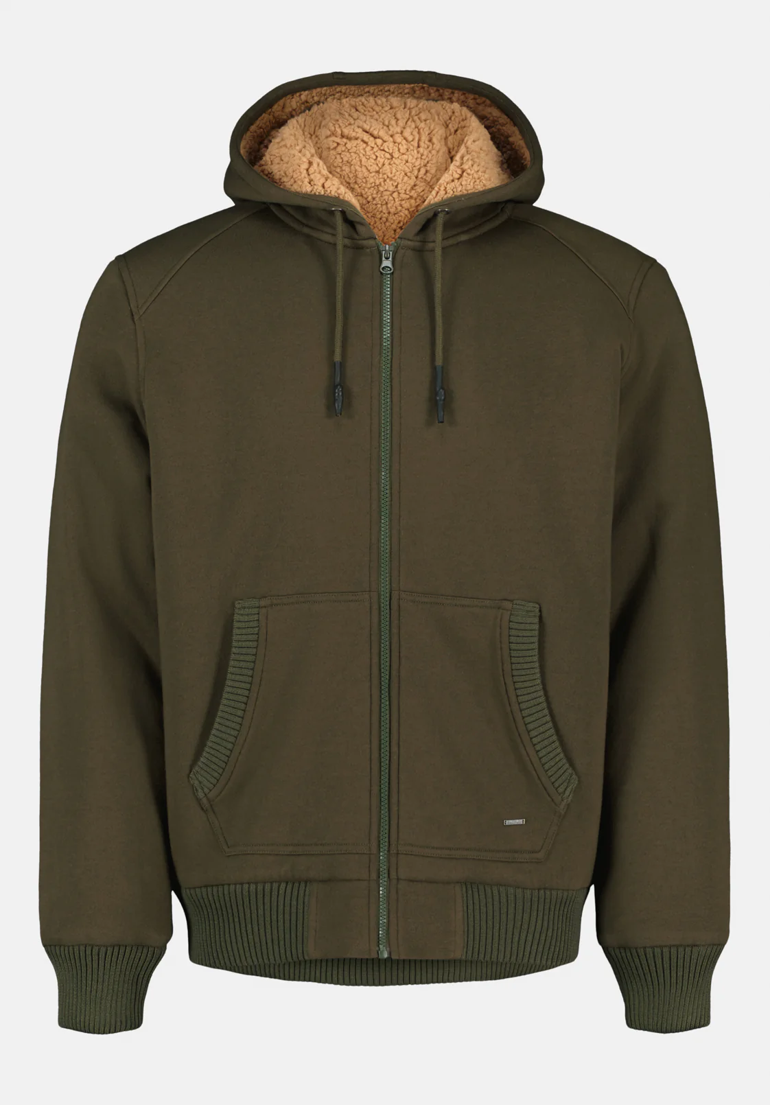Fasox Men's Relaxed Full-Zip Hooded Jacket with Sherpa Lining, Fern - BM24735 - Image 5