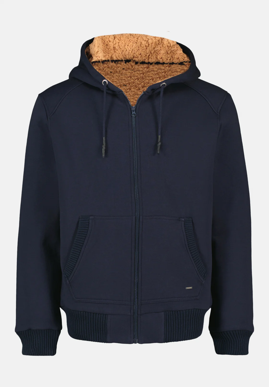Fasox Men's Relaxed Full-Zip Hooded Jacket with Sherpa Lining, Whale - BM24735 - Image 5