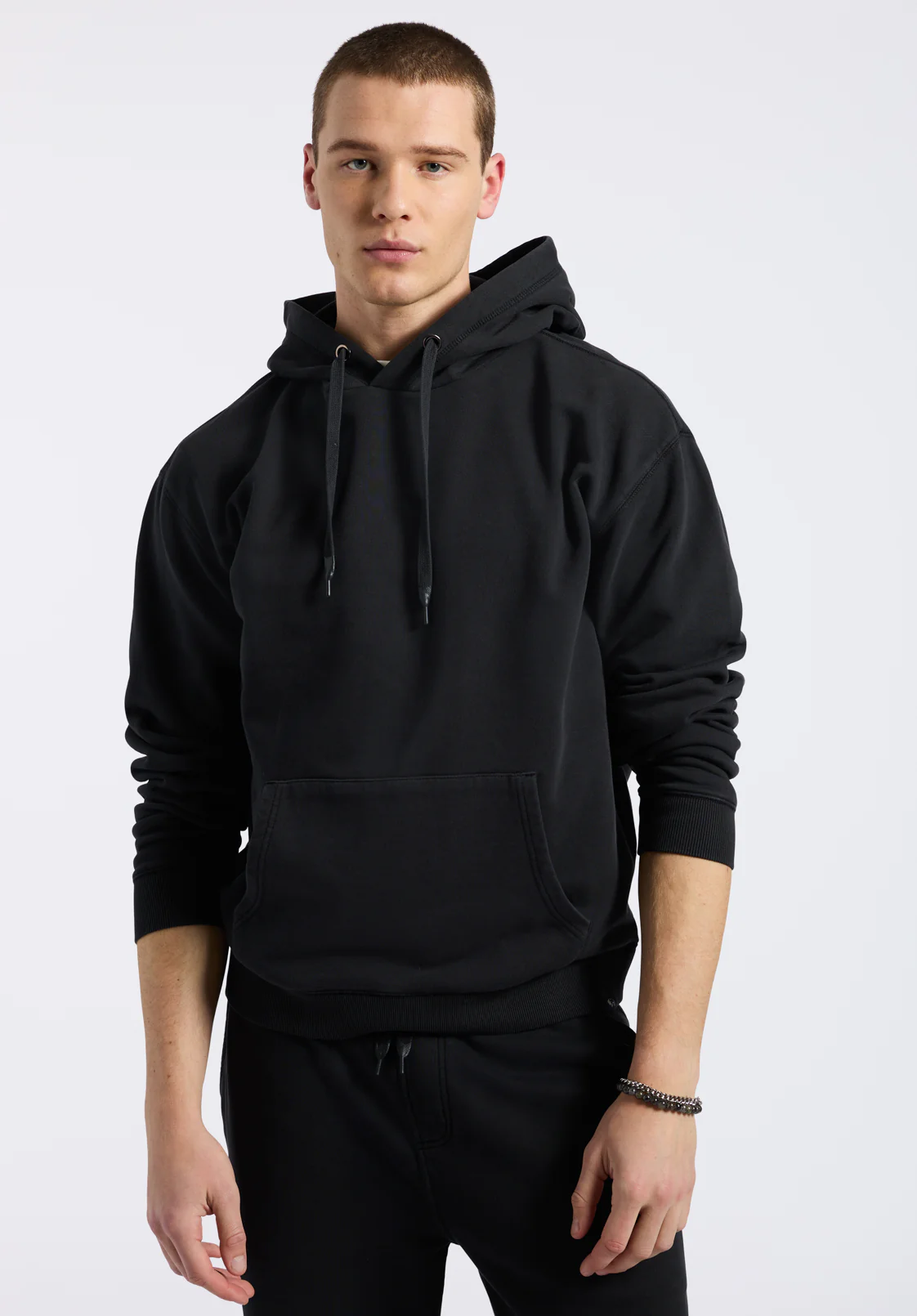Finley Men's Relaxed Hooded Sweatshirt, Black - BM24534 - Image 3