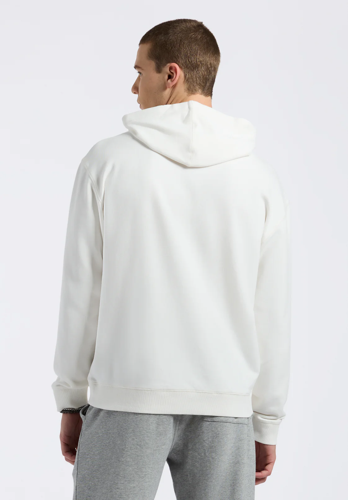 Finley Men's Relaxed Hooded Sweatshirt, Milk - BM24534 - Image 3