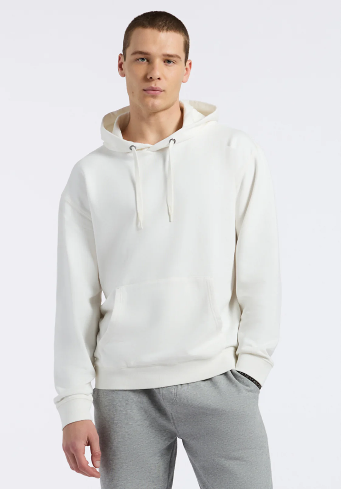 Finley Men's Relaxed Hooded Sweatshirt, Milk - BM24534 - Image 4
