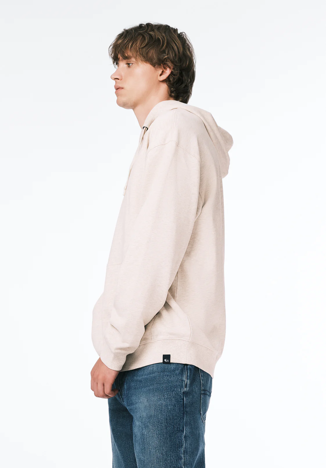 Finley Men's Relaxed Hooded Sweatshirt, Heather Beige - BM24741 - Image 3
