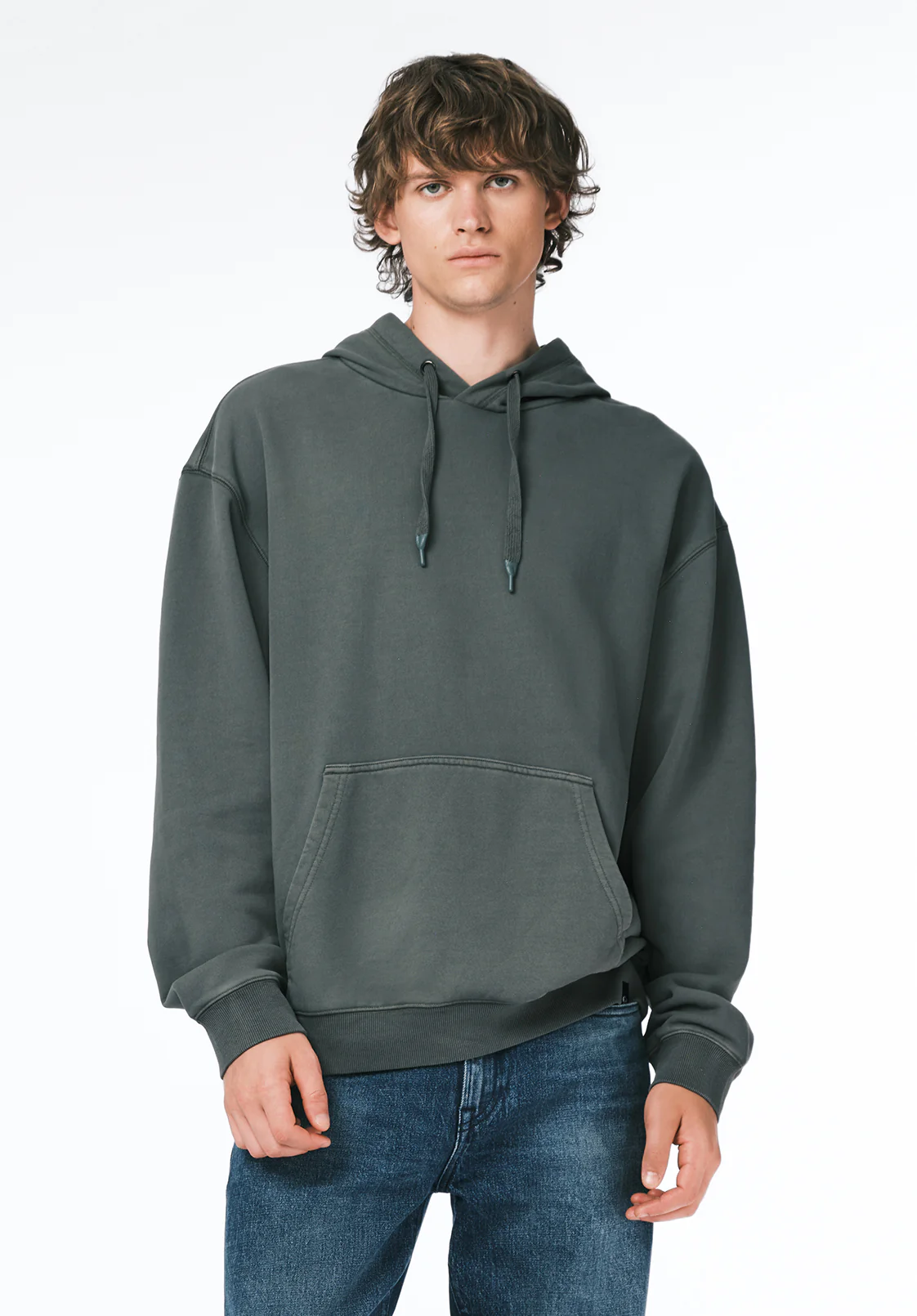 Finley Men's Relaxed Hooded Sweatshirt, Dark Forest - BM24741 - Image 3