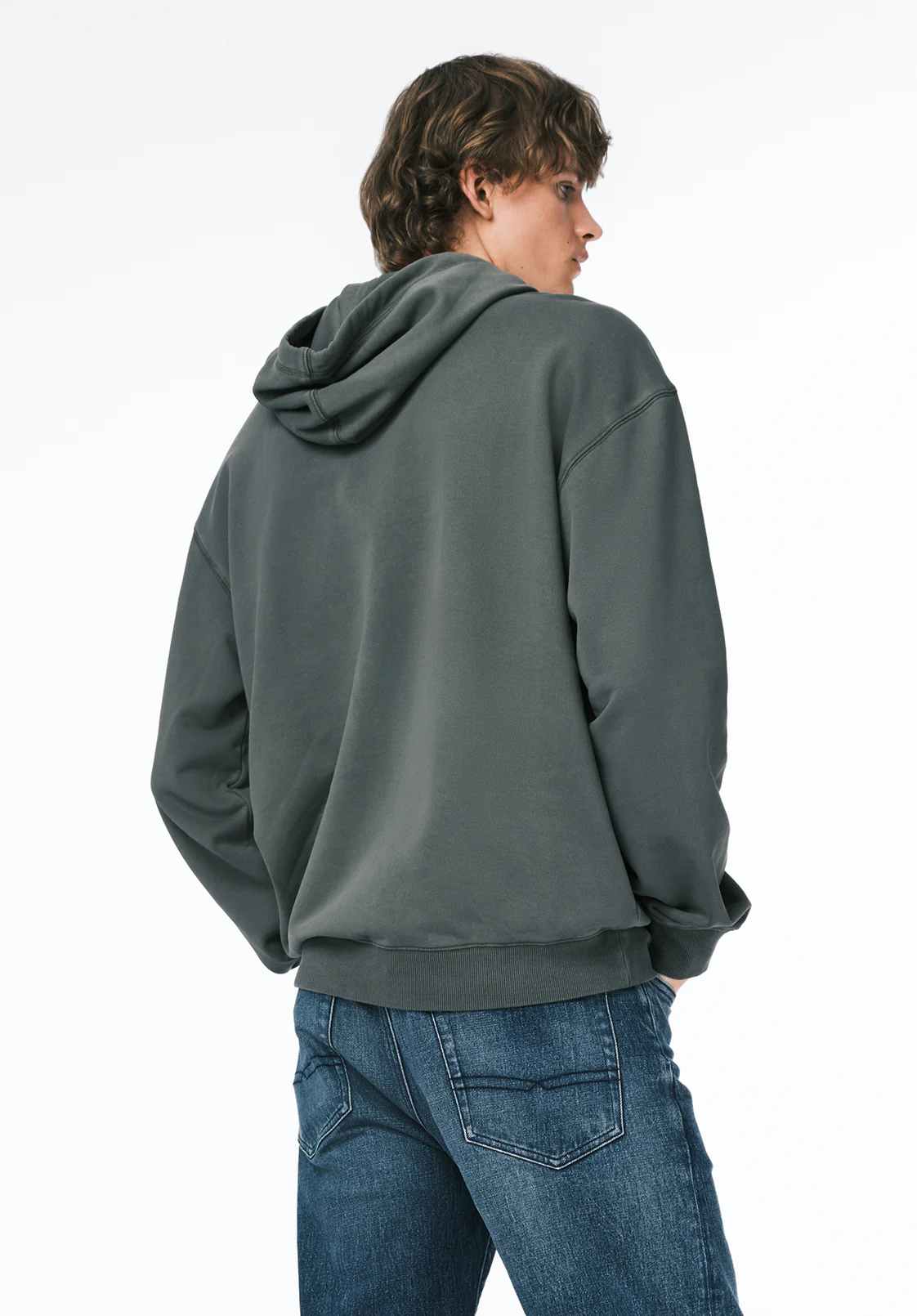 Finley Men's Relaxed Hooded Sweatshirt, Dark Forest - BM24741 - Image 4