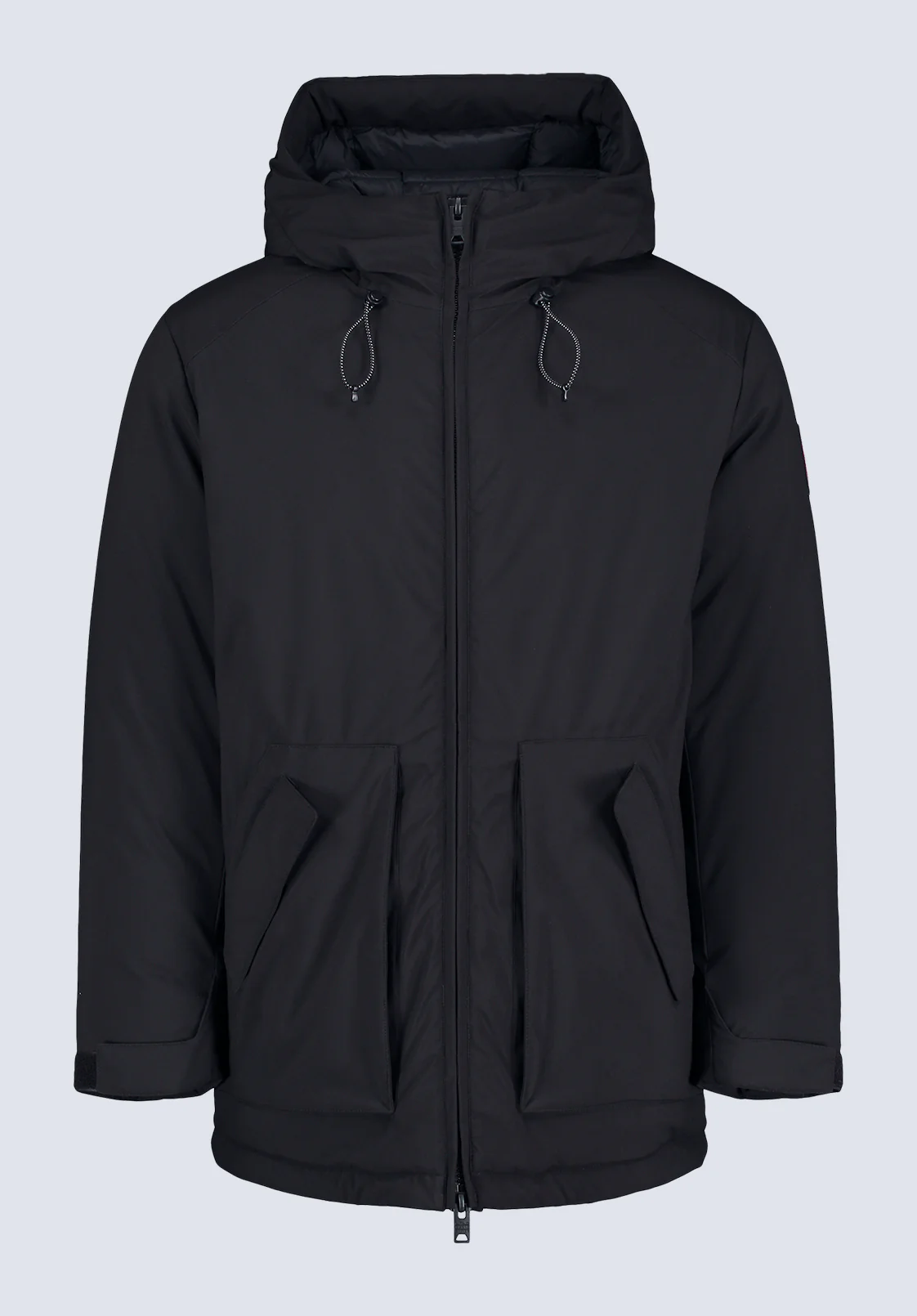 Gavin Men’s Mid-length Two-way Zip-up Classic Parka, Black - OBMFP001 - Image 7
