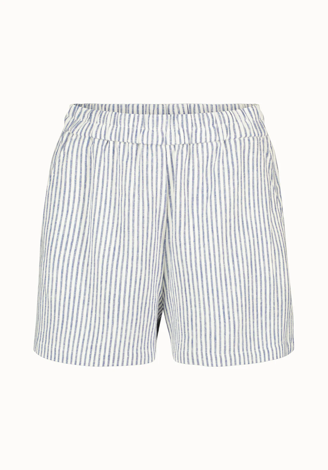 Giustina Women's Linen Blend Striped High-Waisted Shorts, Navy - WB0021P - Image 5