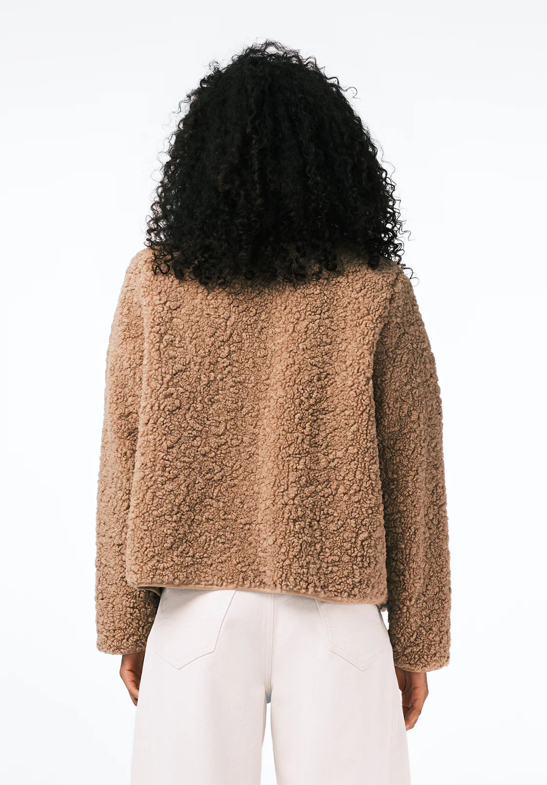 Gwynne Women's Plush Faux-Shearling Teddy Zip Jacket, Biscotti - JK0058 - Image 4