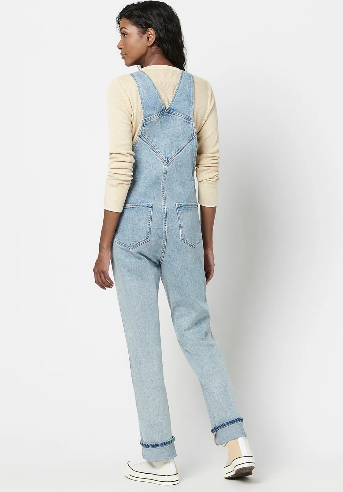 Straight Leg Hailey Women's Overalls in Light Blue - BL15838 - Image 3