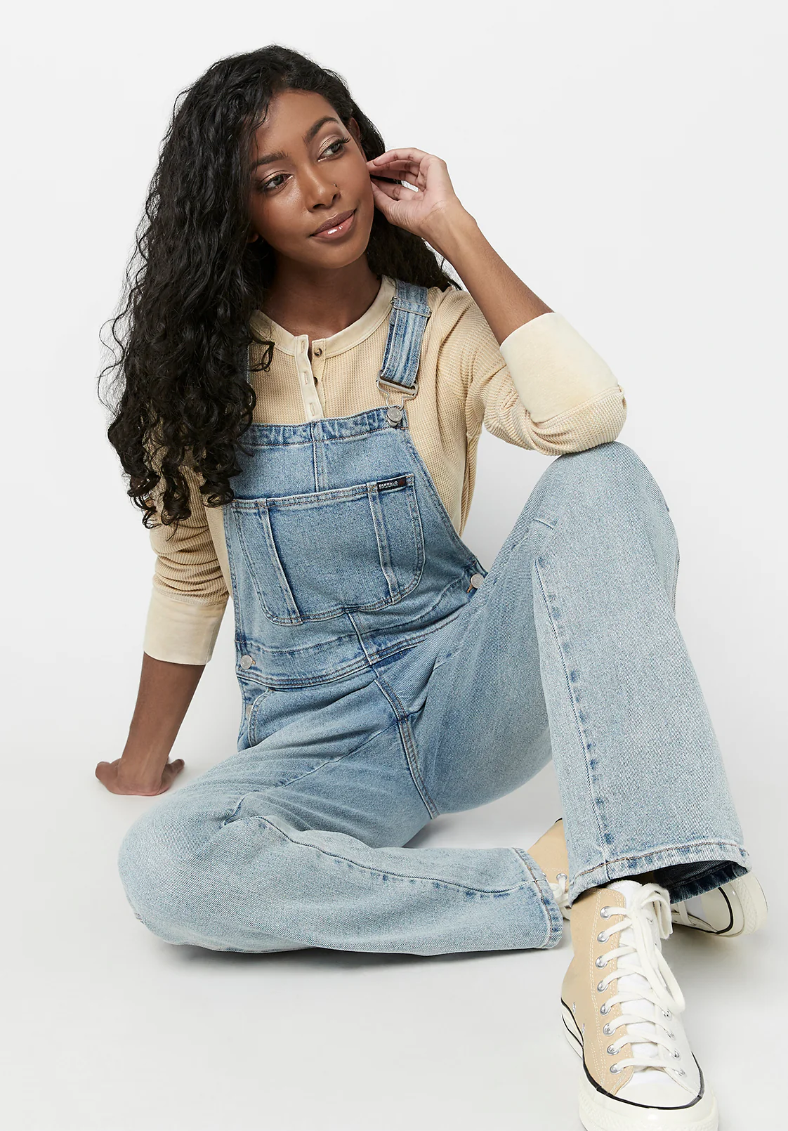 Straight Leg Hailey Women's Overalls in Light Blue - BL15838 - Image 4