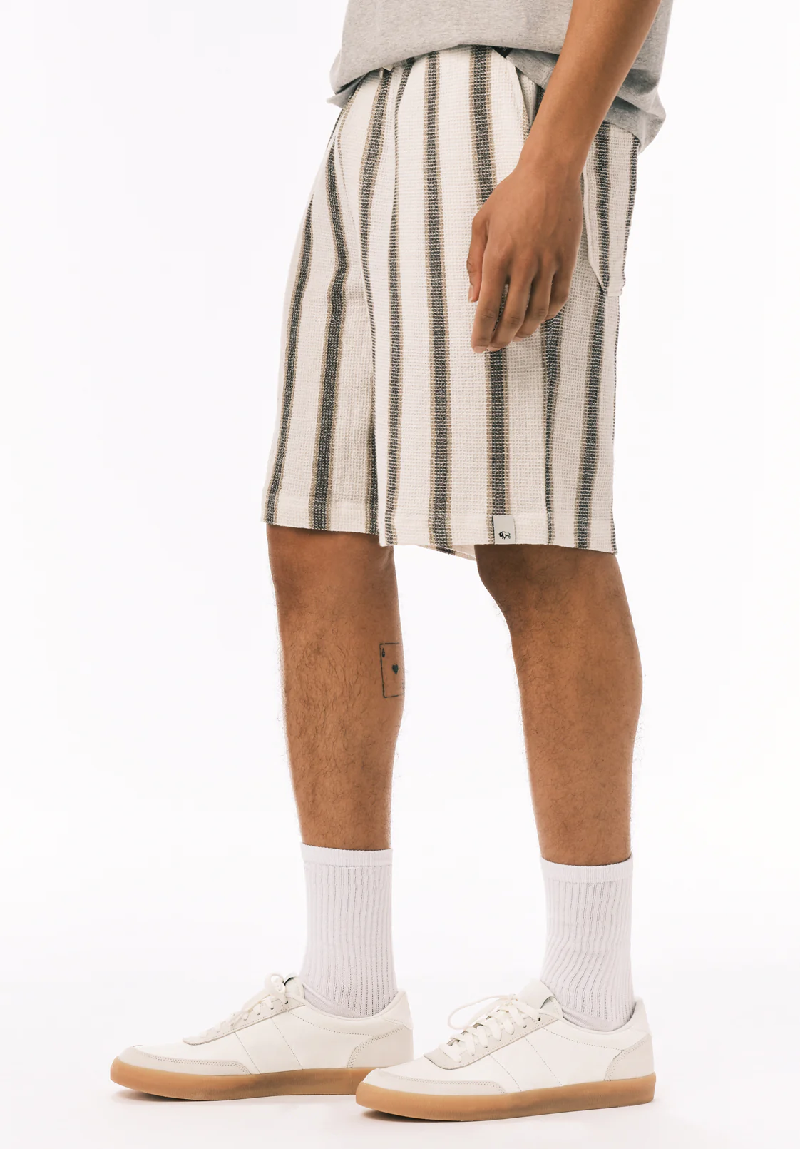 Haladir Men’s Striped Pull-On Shorts, Milk - BM24812 - Image 3