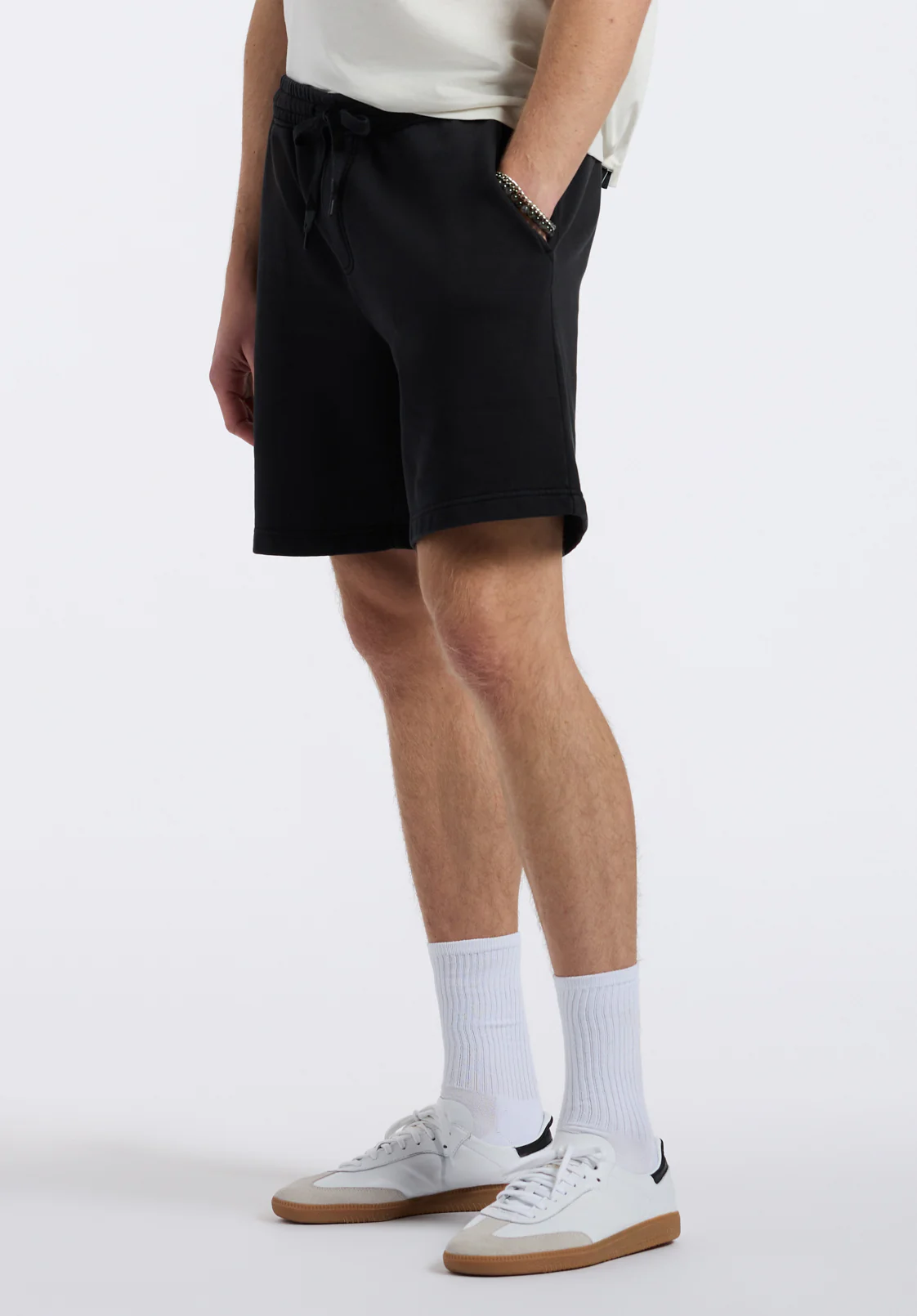 Hilston Men's Fleece Relaxed Shorts, Black - BM24536 - Image 3