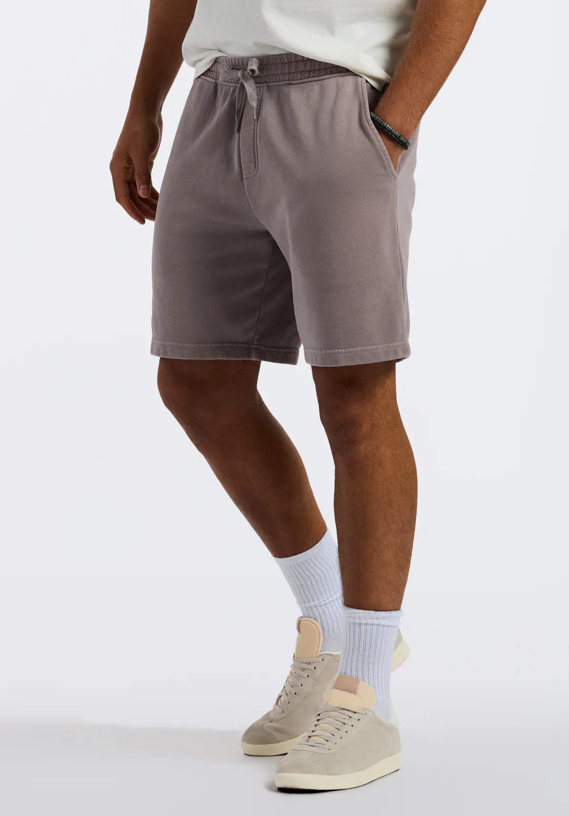 Hilston Men's Fleece Relaxed Shorts, Driftwood Brown - BM24536 - Image 3