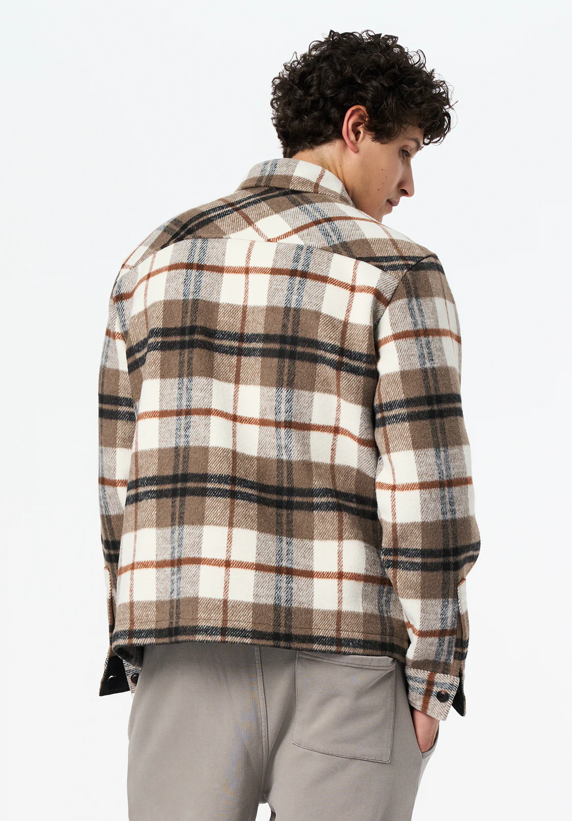 Jace Men's Plaid Shacket, Milk - BM24723 - Image 4