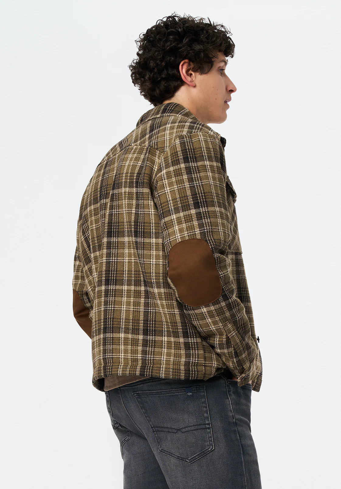 Jaceko Men's Sherpa-Lined Plaid Shirt Jacket, Fern - BM24745 - Image 4
