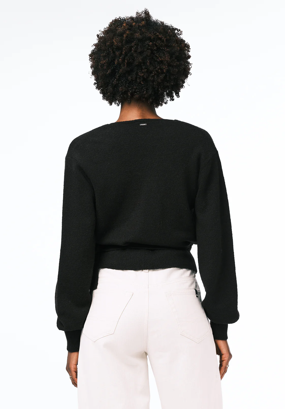 Jadis Women's Textured Knit Wrap Sweater with Side Tie, Black - SW0099 - Image 4