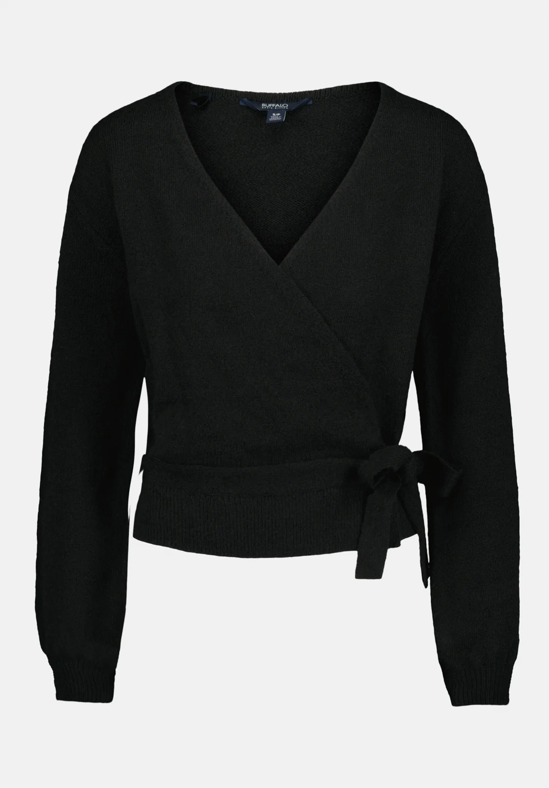 Jadis Women's Textured Knit Wrap Sweater with Side Tie, Black - SW0099 - Image 5