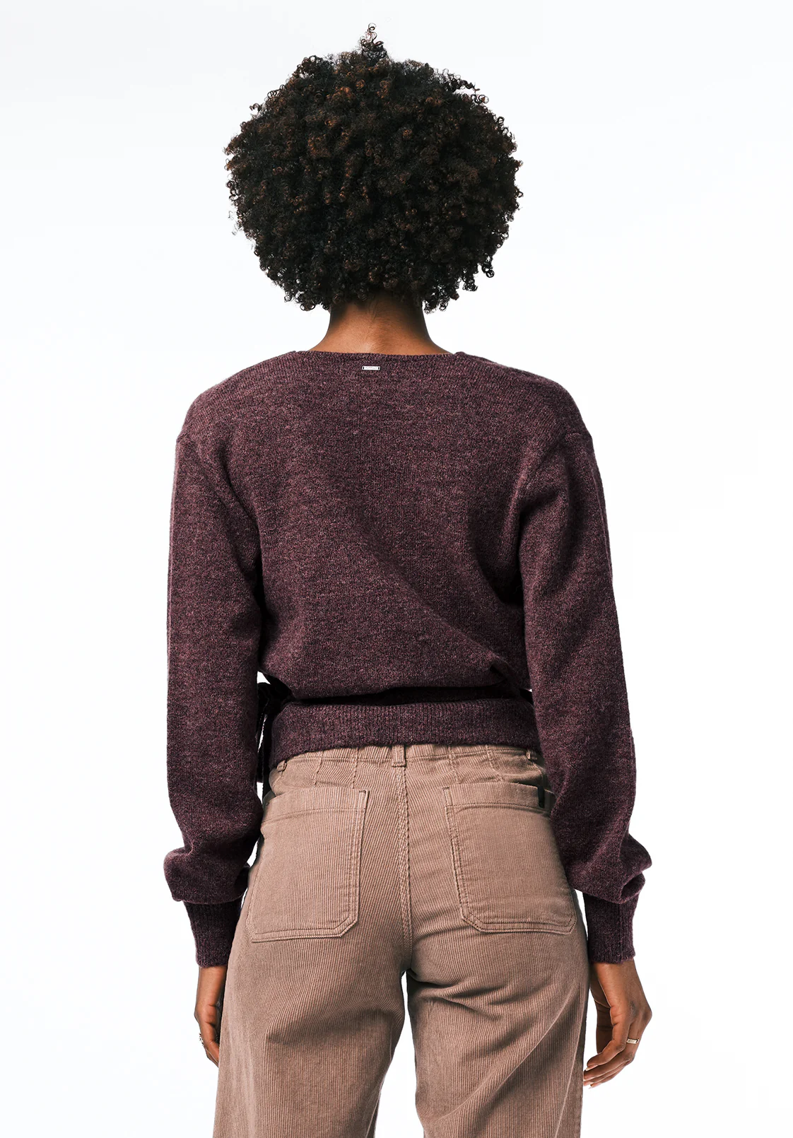 Jadis Women's Textured Knit Wrap Sweater with Side Tie, Fig - SW0099 - Image 4