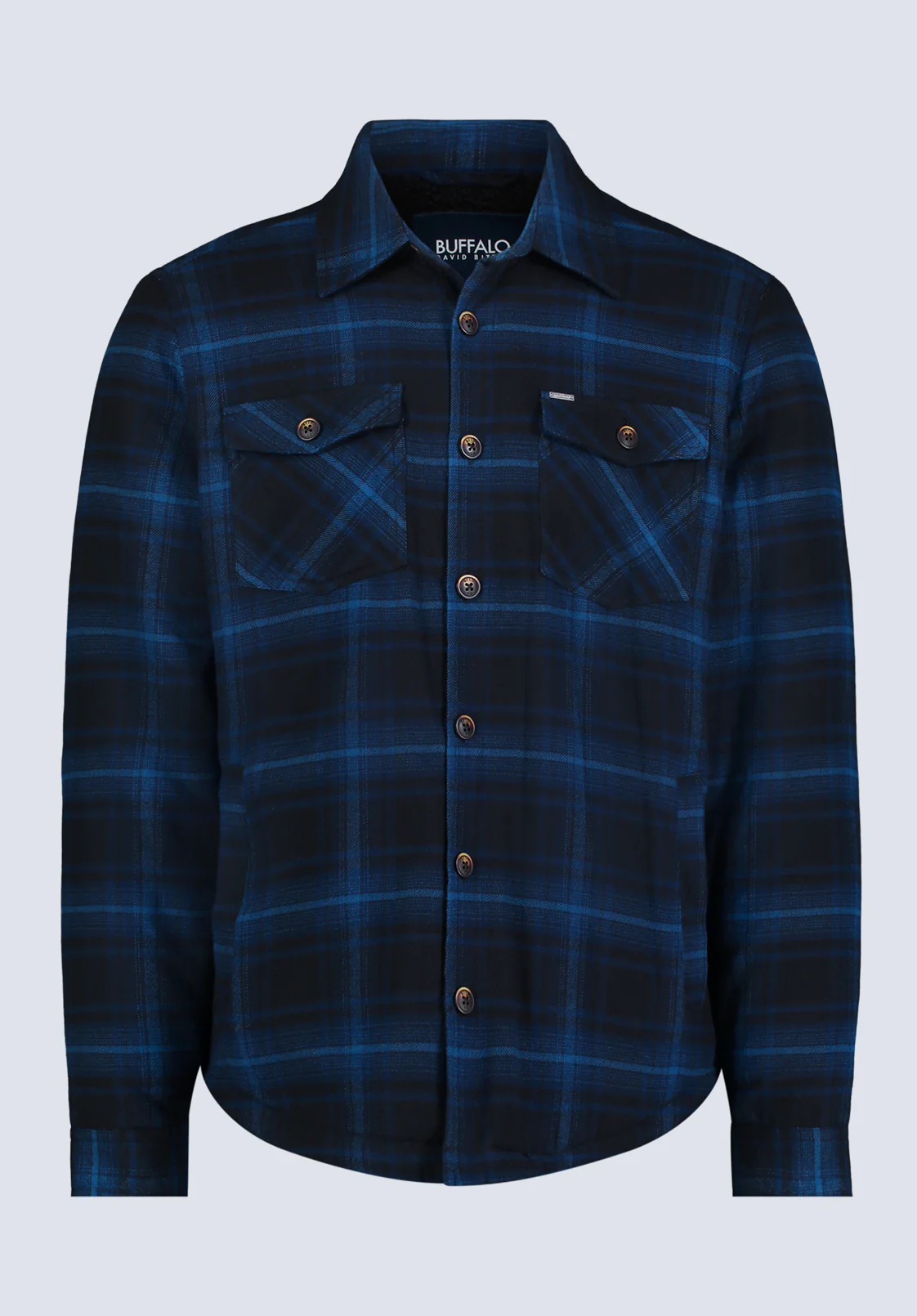 Jalika Men's Plaid Shacket with Sherpa Lining, Black & Navy - BM24447 - Image 5