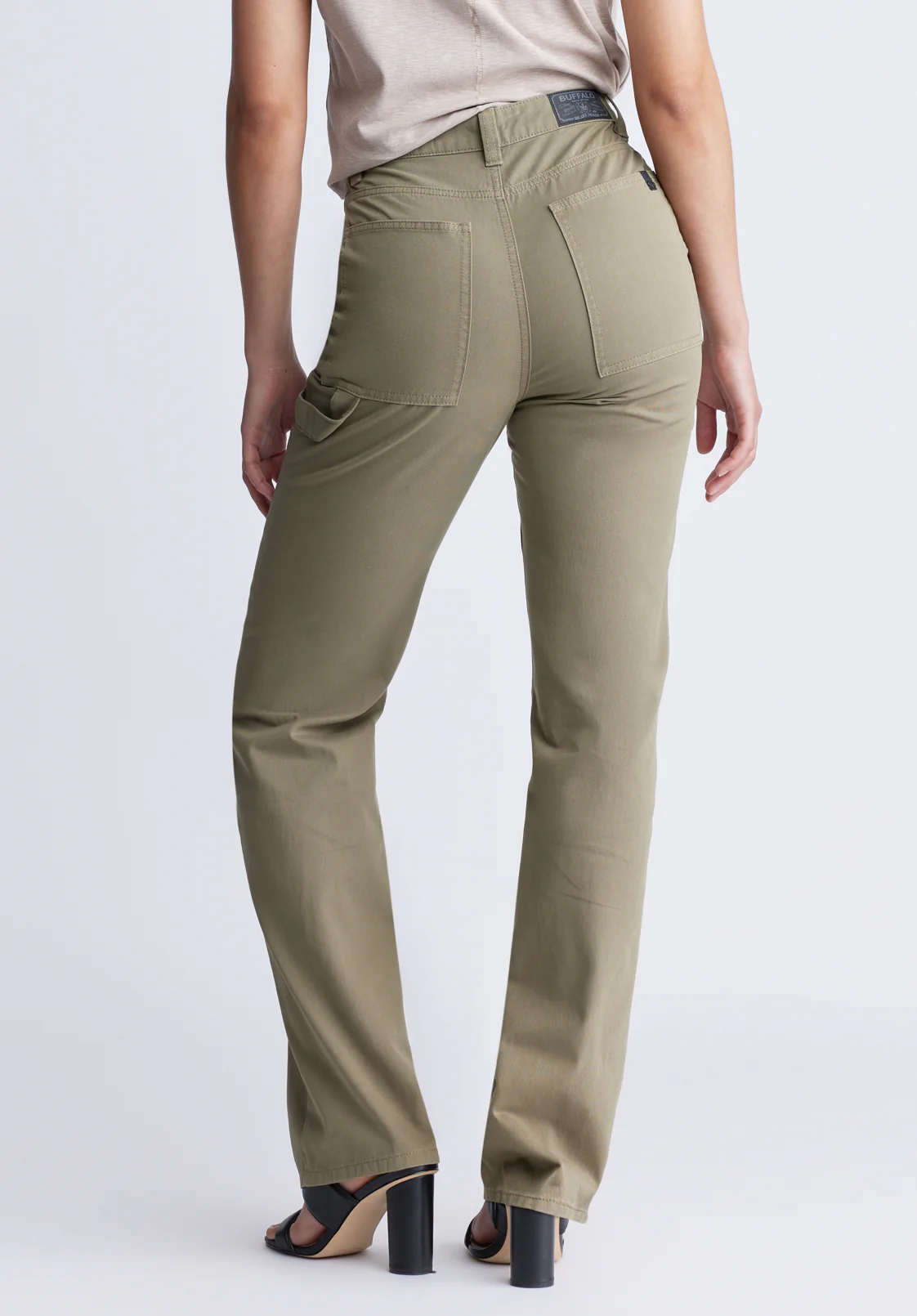 Super High-Rise Loose Straight Jane Women's Pants, Olive Green - BL15966 - Image 4