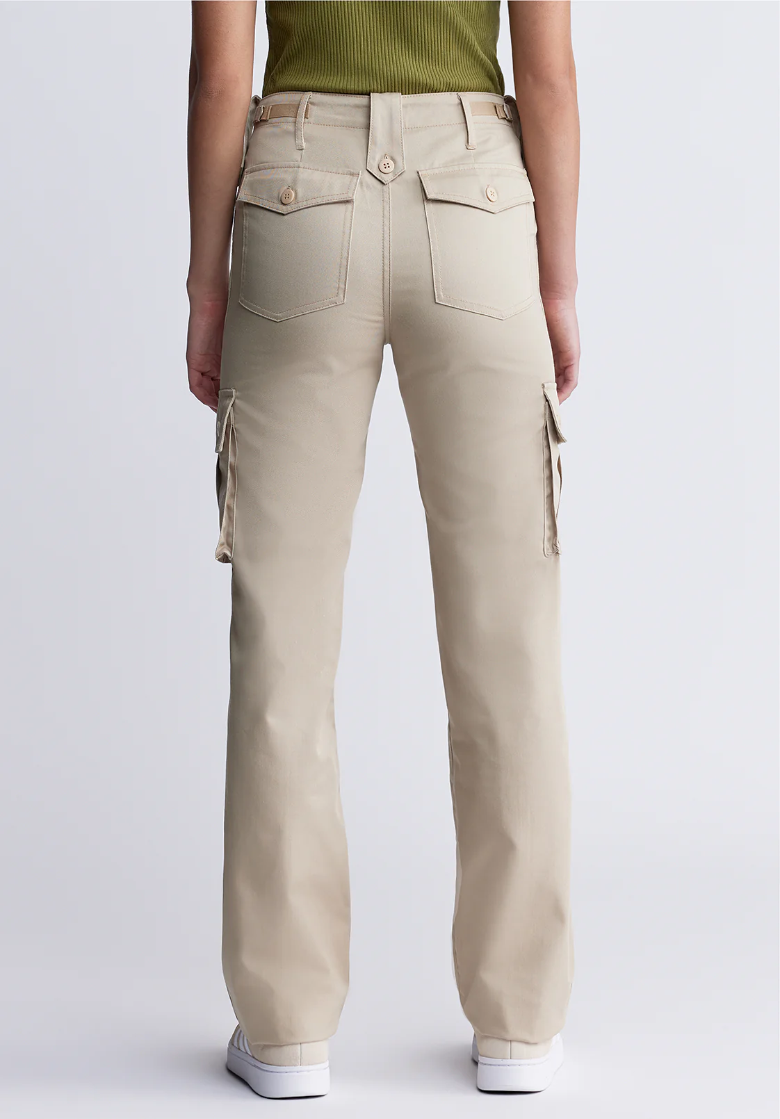 High Rise Loose Straight Jane Women's Pants, Beige - BL15975 - Image 4