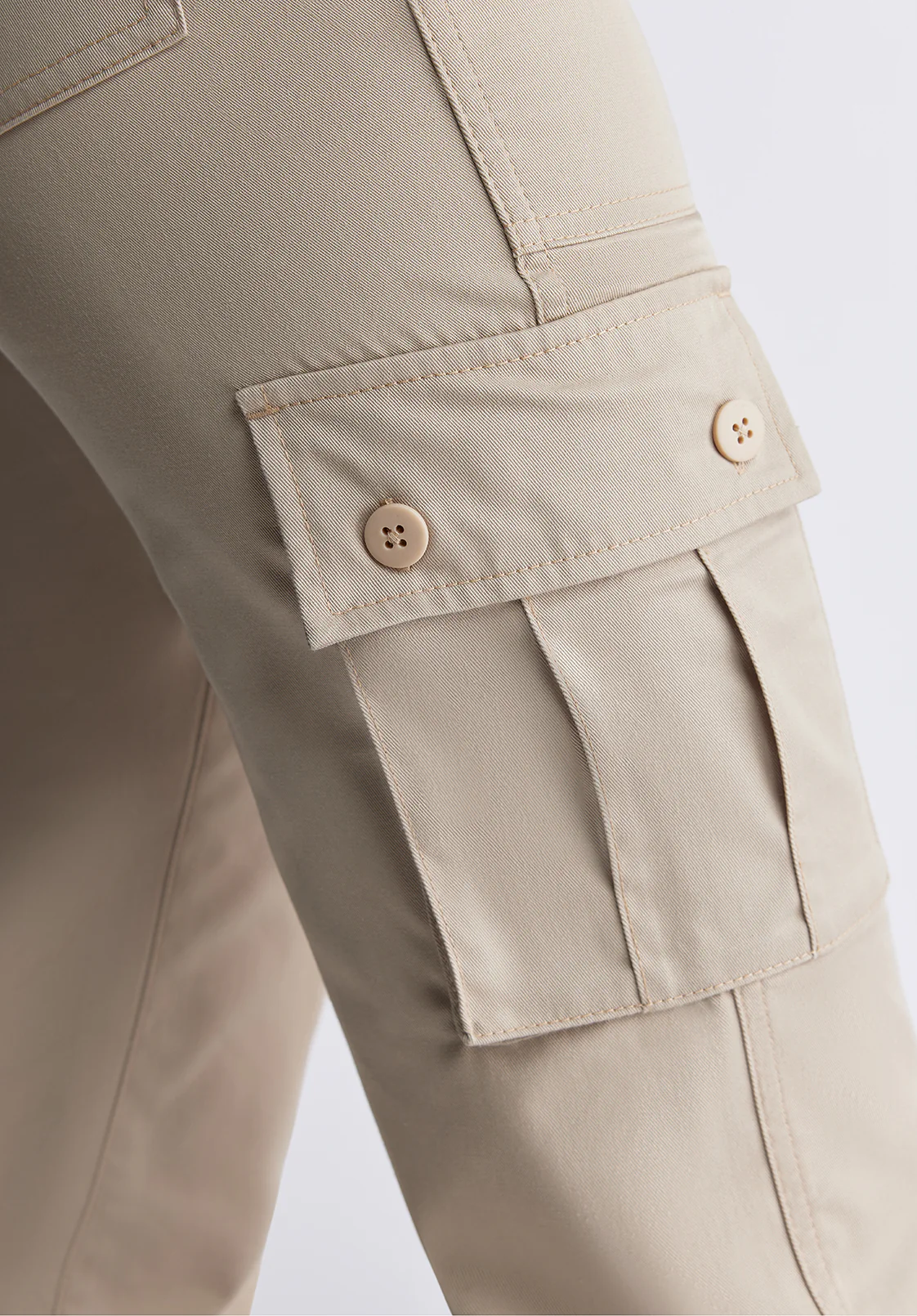 High Rise Loose Straight Jane Women's Pants, Beige - BL15975 - Image 5