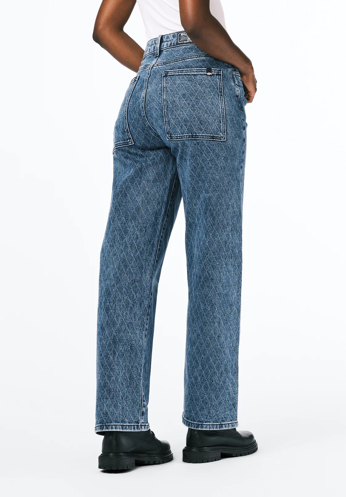 Super High Rise Loose Straight Jane Women's Jeans, Sanded and Contrasted - BL16117 - Image 4