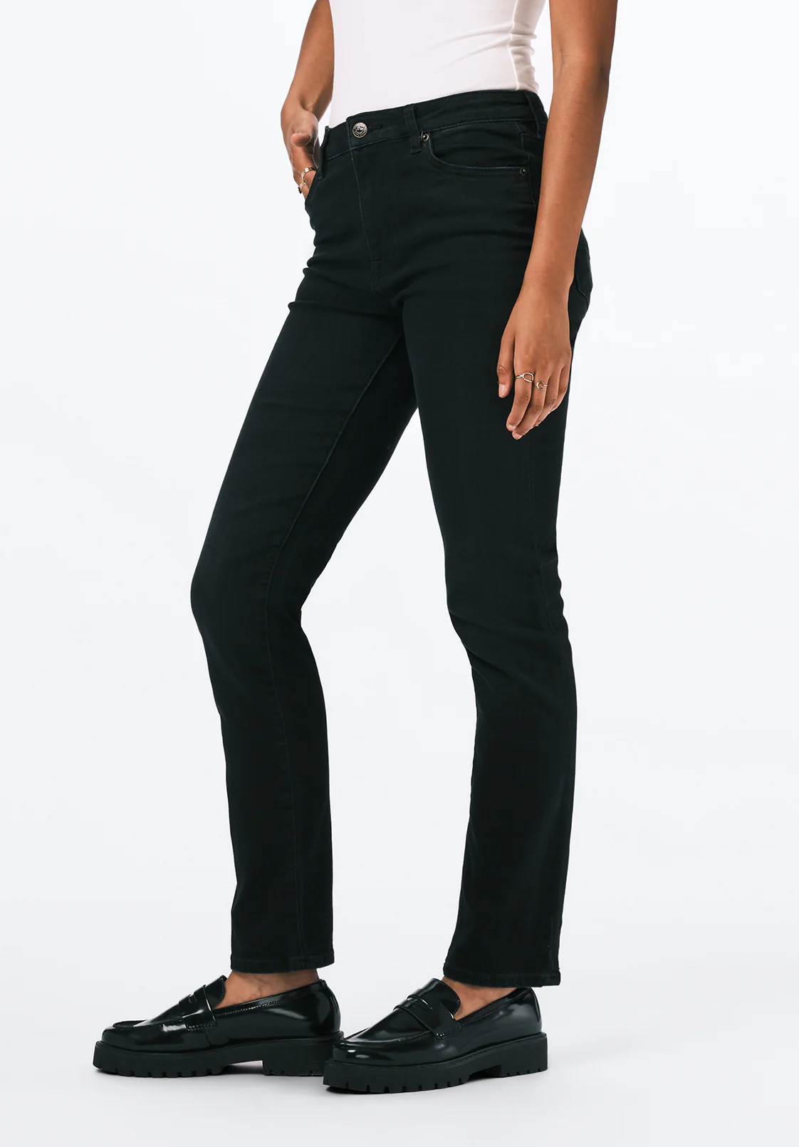 High Rise Straight Jayden Women's Jeans, Carbon - BL15834 - Image 3