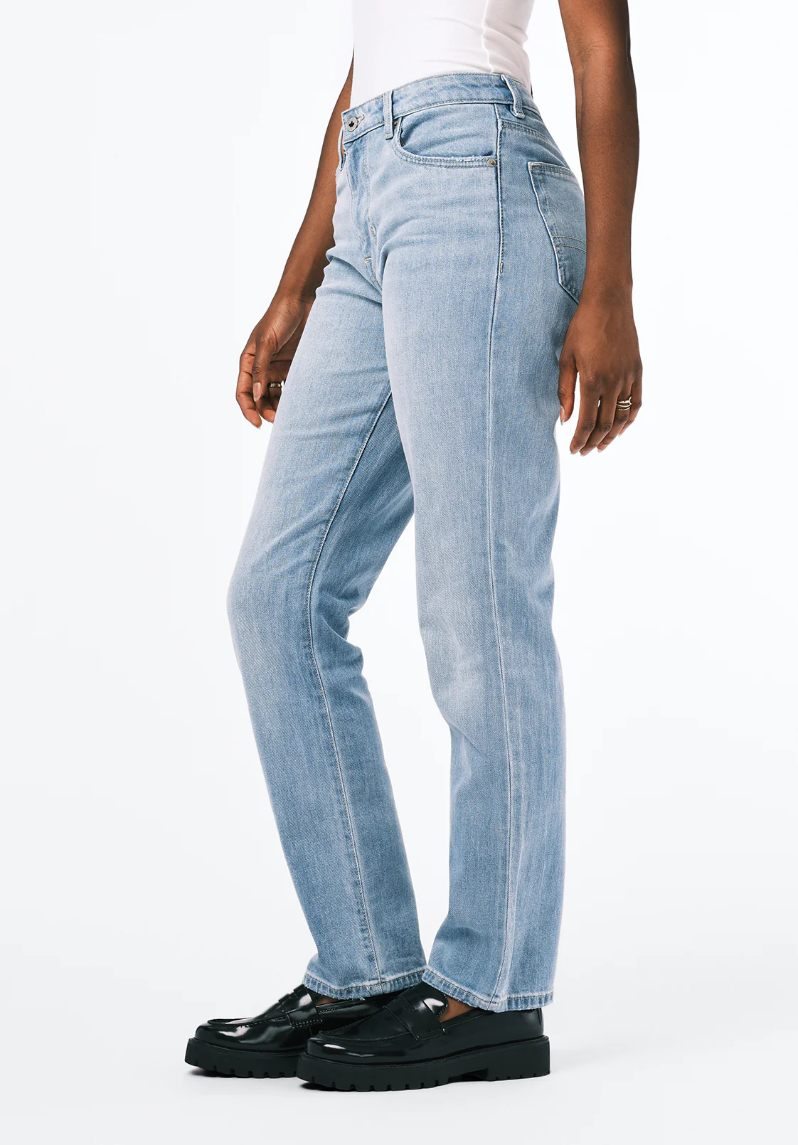 High Rise Straight Jayden Women's Jeans, Light & Soft Blue - BL15837 - Image 3