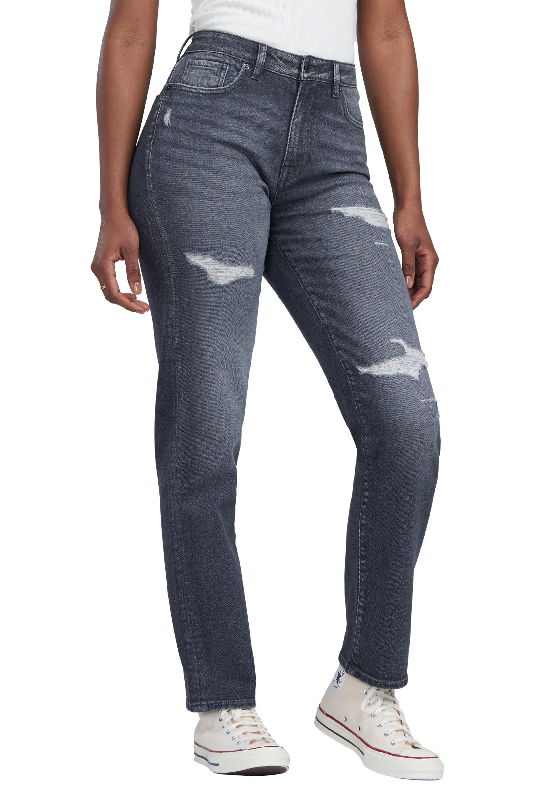 High Rise Straight Jayden Women's Jeans, Grey - BL15845 - Image 7