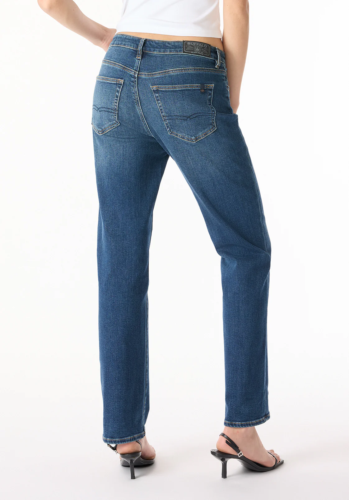 High Rise Straight Jayden Women's Jeans, Indigo Contrast - BL16062 - Image 4