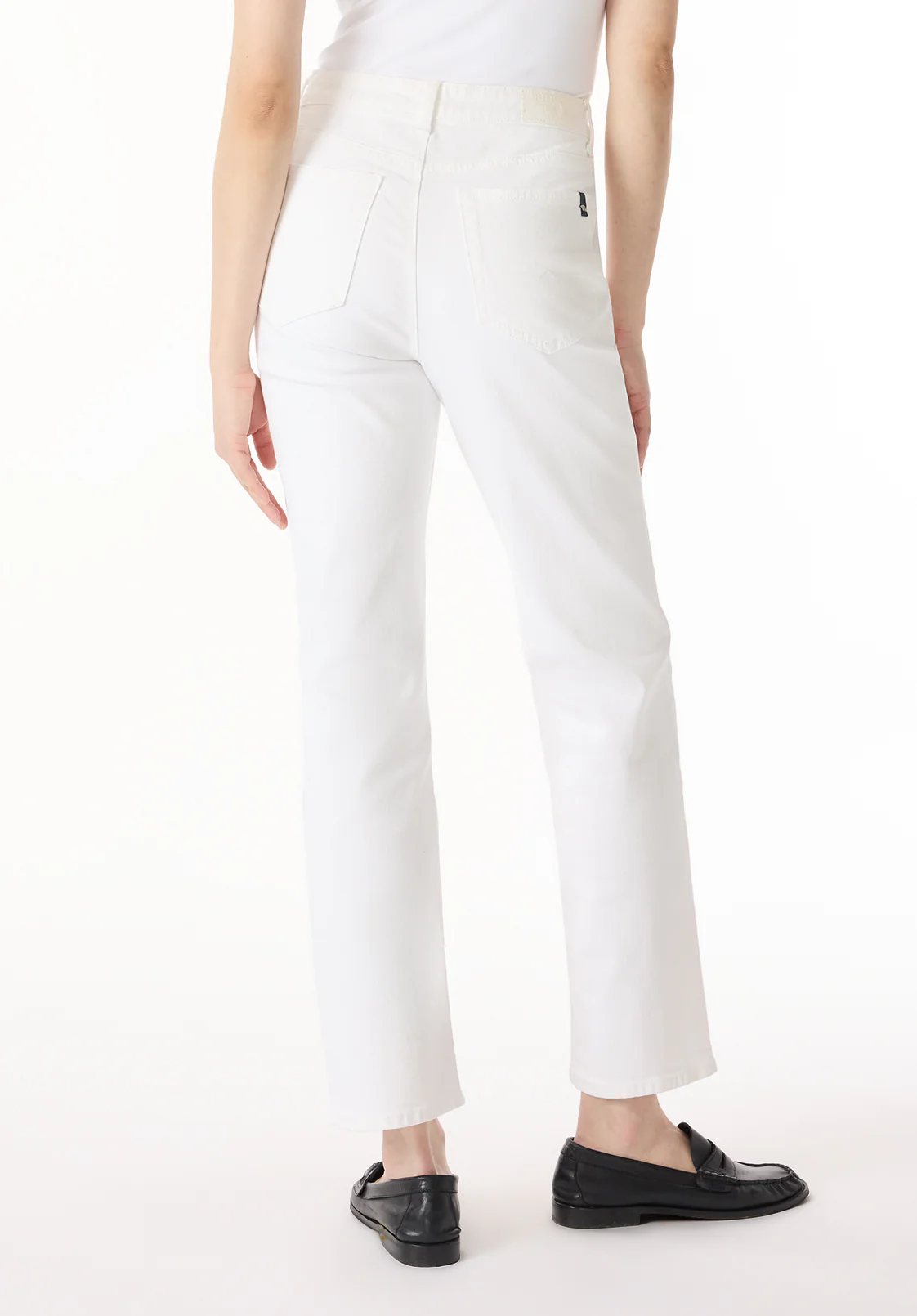 High Rise Straight Jayden Women's Pants, White - BL16085 - Image 4